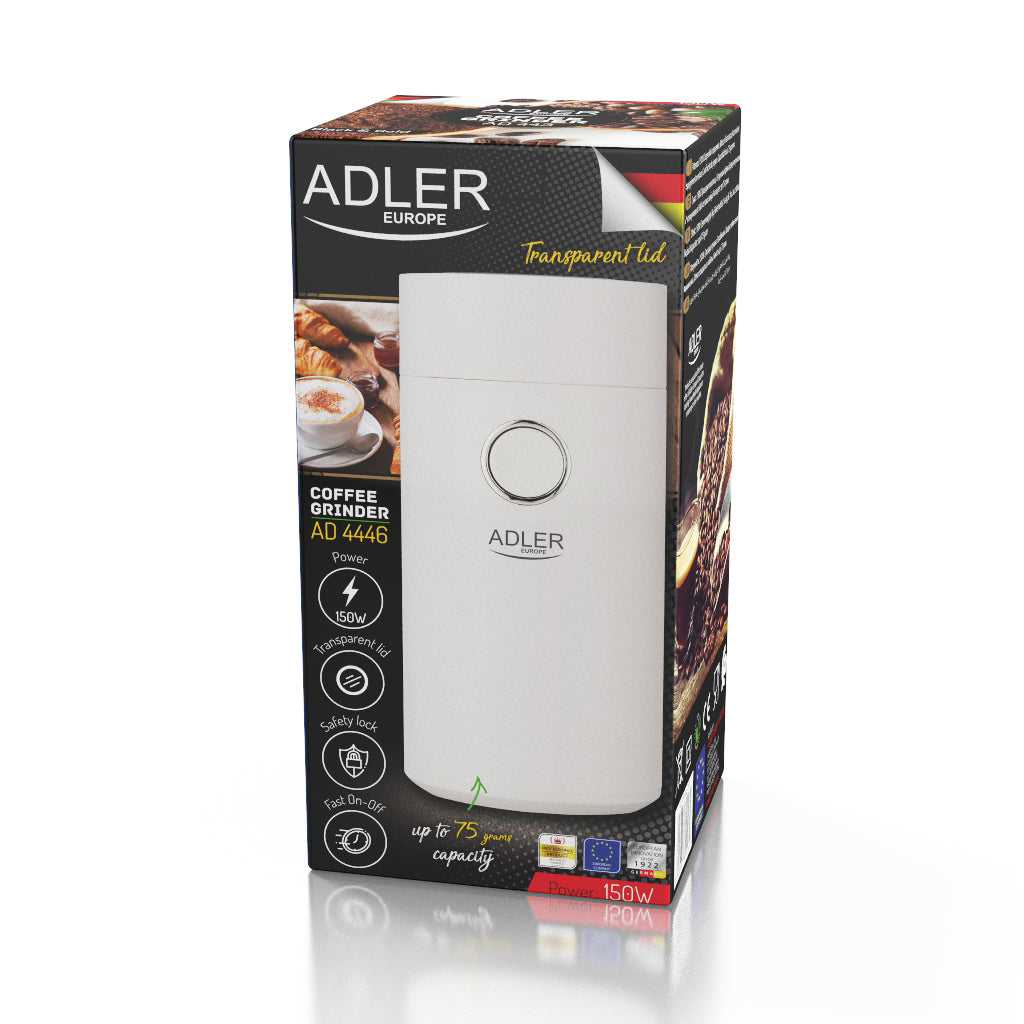 Rasnita de cafea, 75 g, 150 W, alb, Adler AD4446ws
