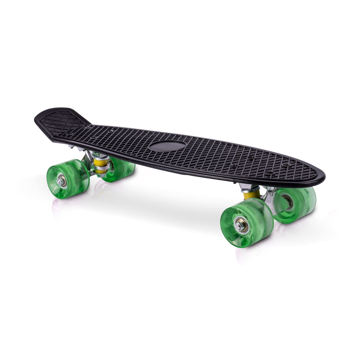 Skateboard negru cu roti luminoase, 56 cm x 15 cm, MalPlay 109633
