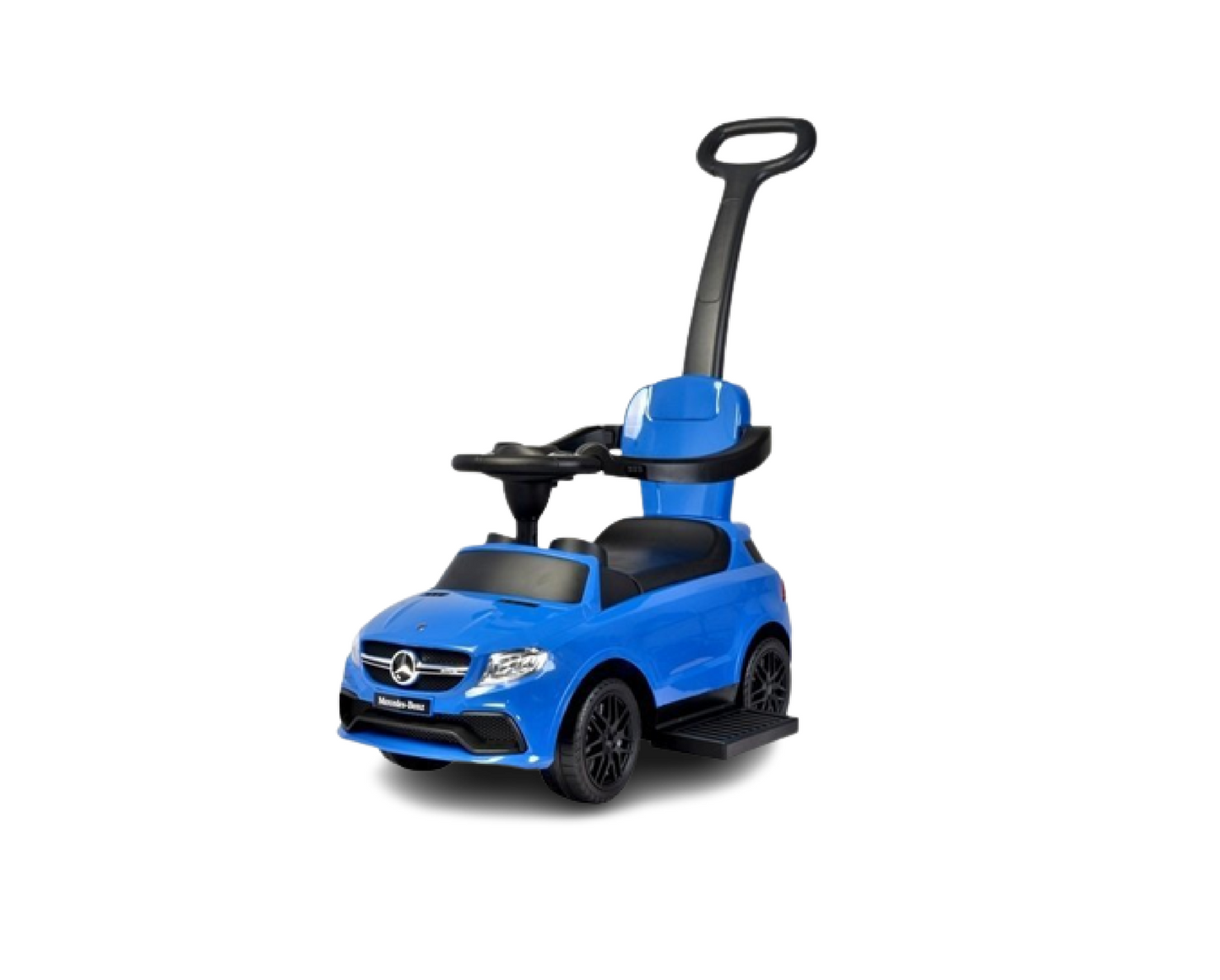 Masinuta Mercedes cu impingator pentru copii, sunet, componente detasabile, Albastru, Lean 2335