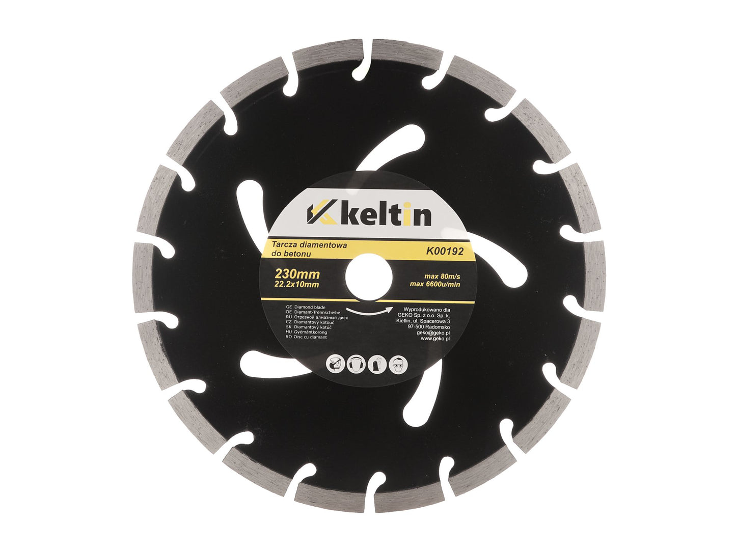Disc diamantat pentru beton, 230 x 22.2 x 10 mm, Keltin K00192