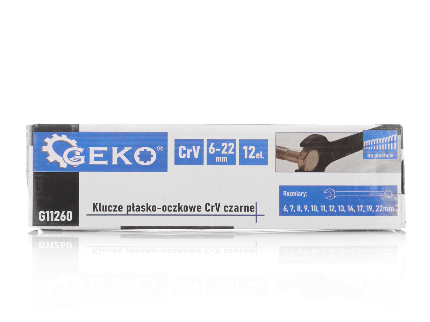 Set chei combinate, 6-22 mm, 12 elemente, negru, Geko G11260