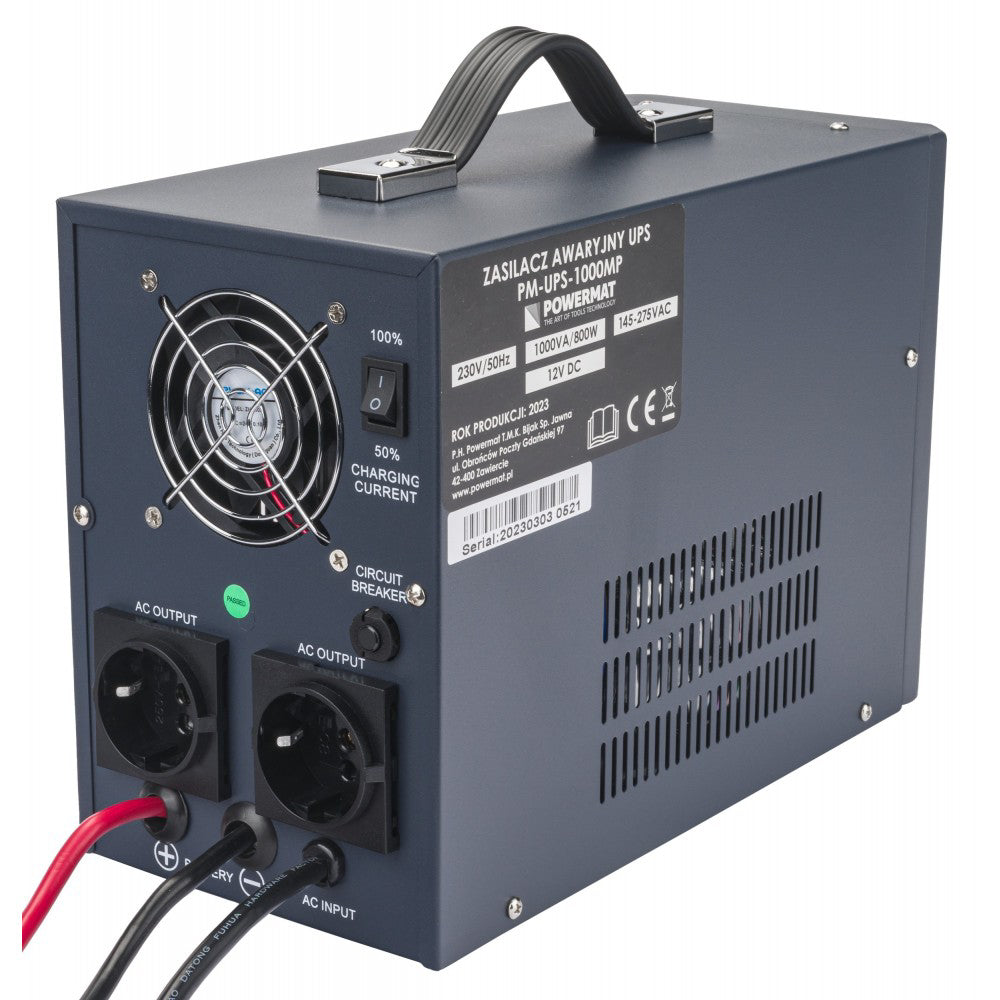 Sursa de curent UPS cu afisaj LCD PM-UPS-1000MP, 800 W, Powermat PM1214
