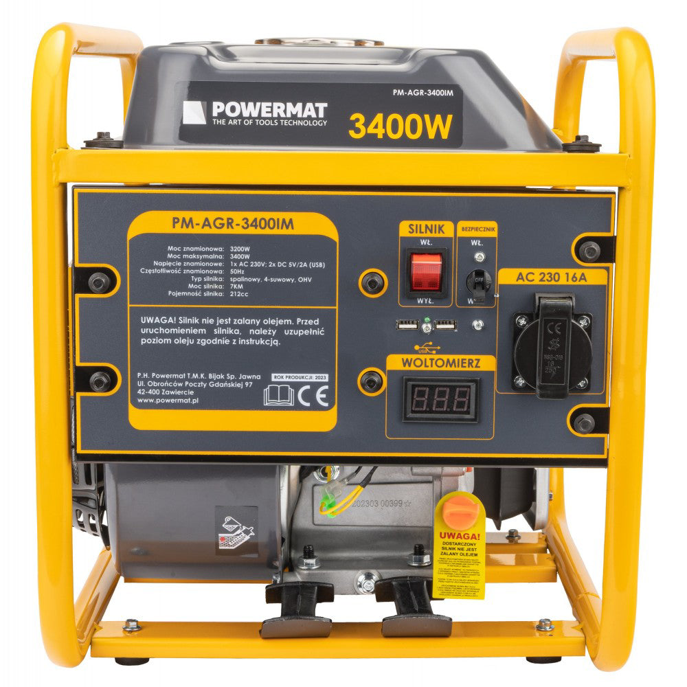 Generator de curent tip invertor PM-AGR-3400IM, 3400 W, Powermat PM1229