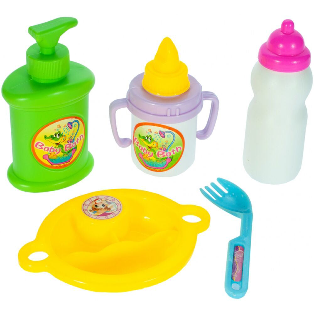 Cada pentru papusi cu accesorii, 12 elemente, MalPlay 107129