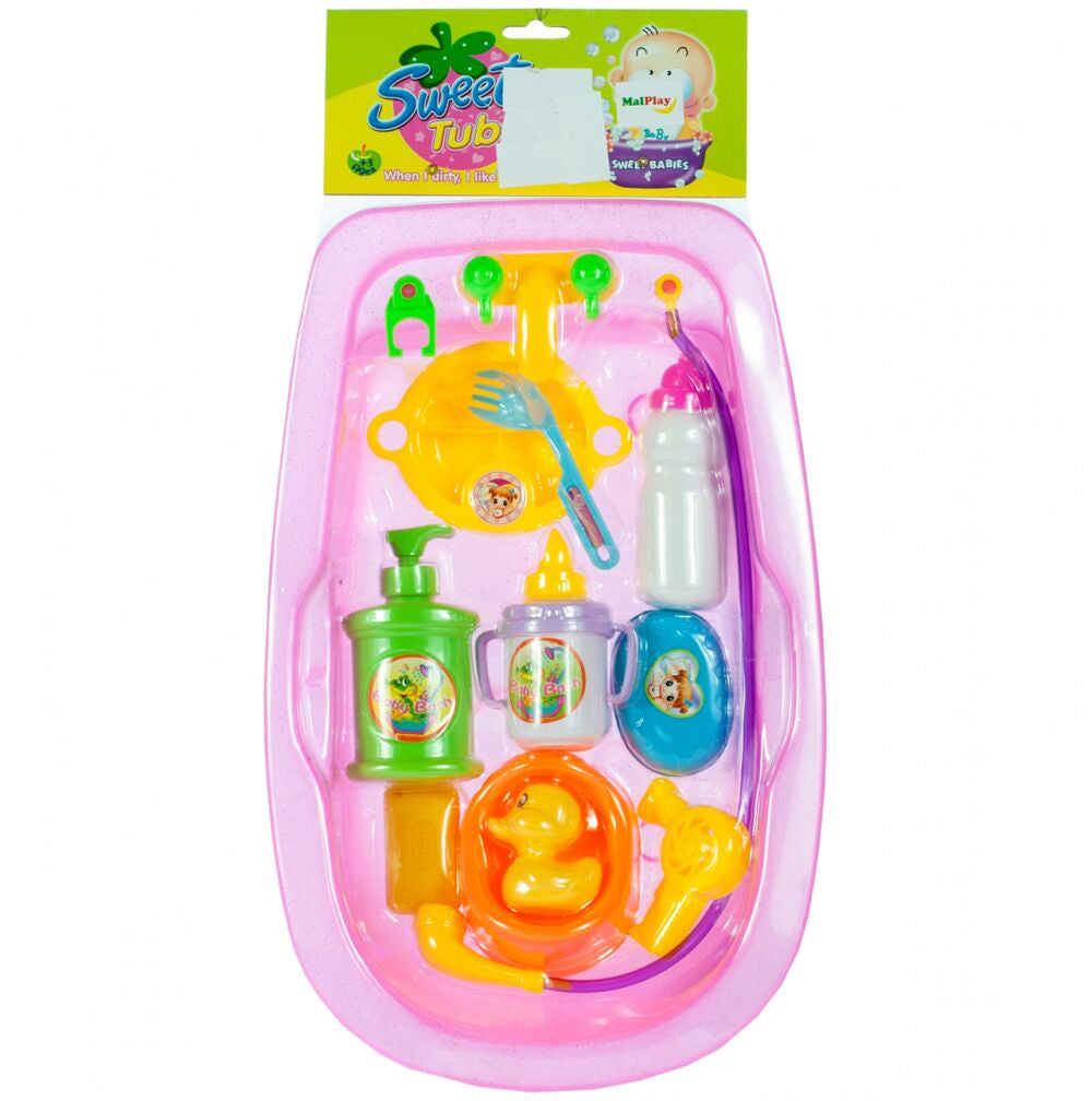 Cada pentru papusi cu accesorii, 12 elemente, MalPlay 107129