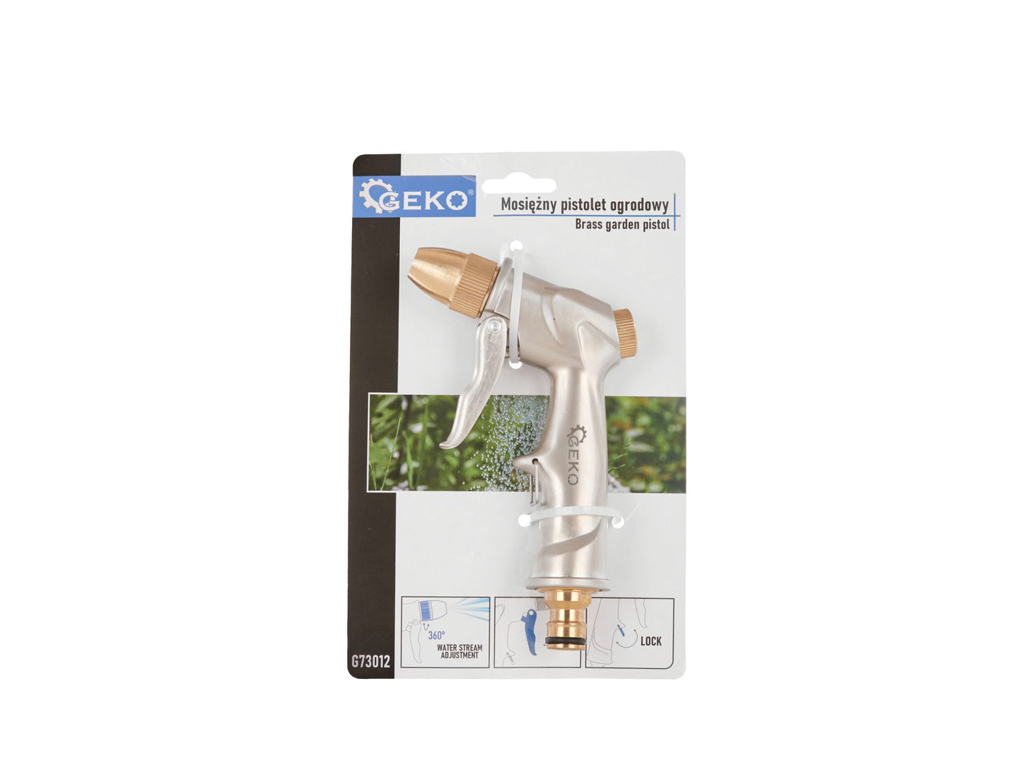 Pistol pentru stropit gradina, 2 functii, duza alama, Geko G73012