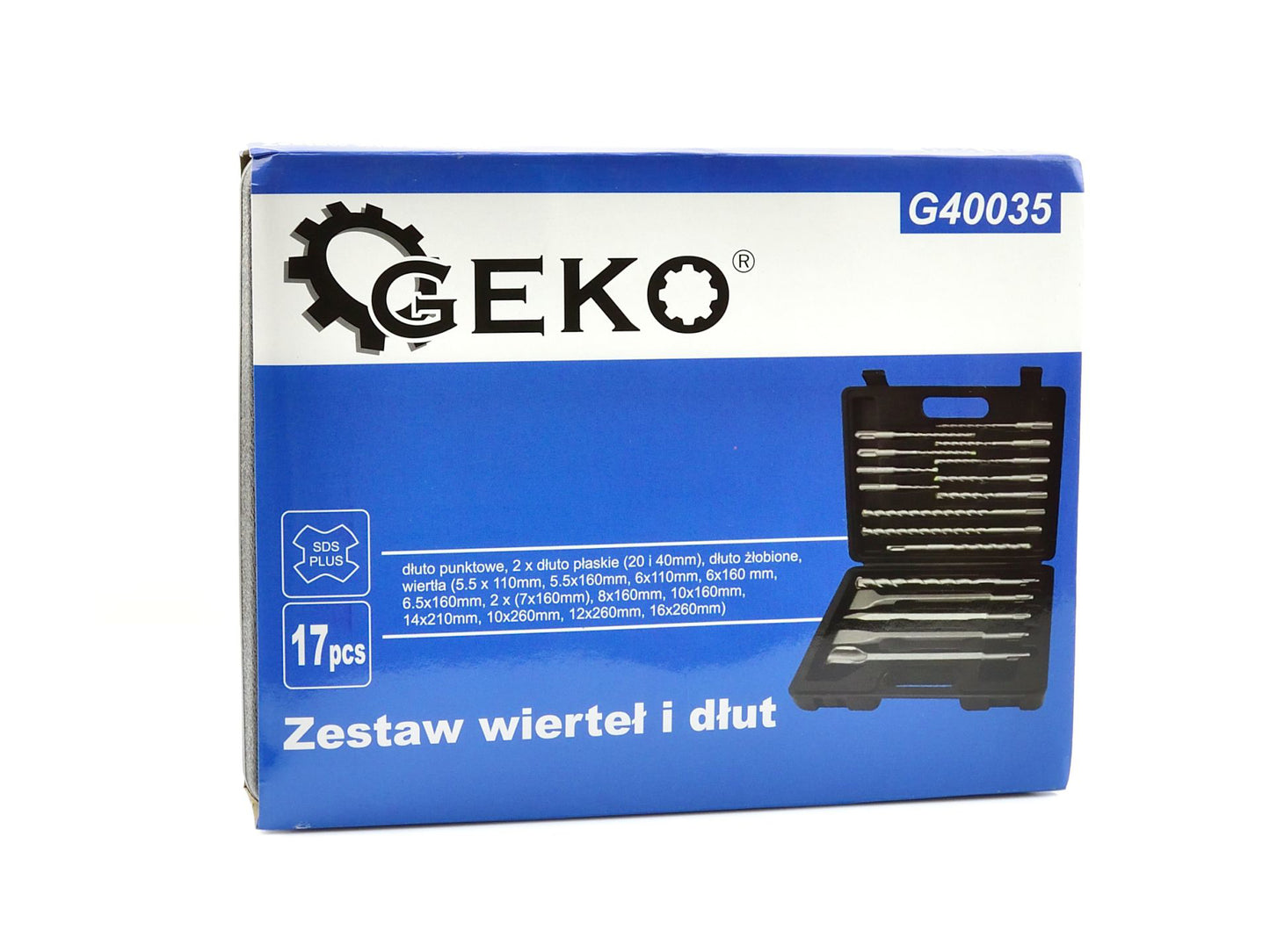 Set burghiu si dalta SDS Plus, 17 bucati, Geko G40035