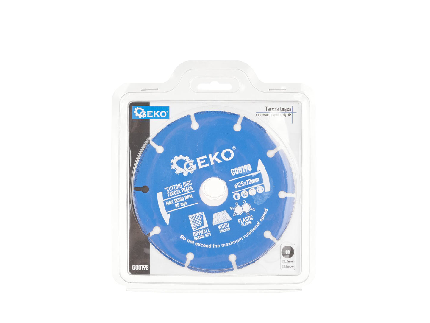 Disc pentru taiere lemn, plastic, gips-carton, 125 x 22.2 mm, Geko G00198