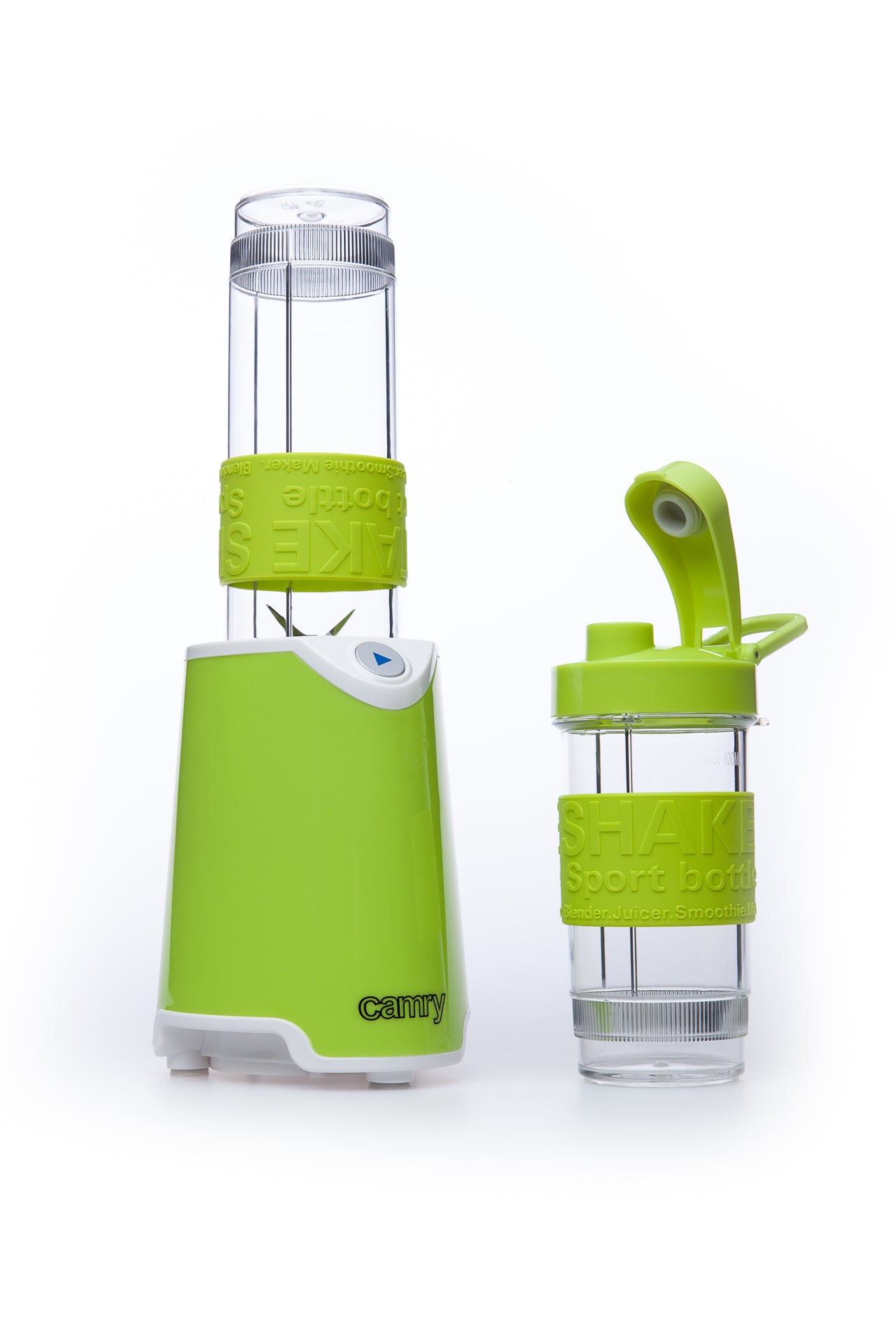 Mini blender smoothie 1 viteza, 2 recipiente, verde, Camry CR4069
