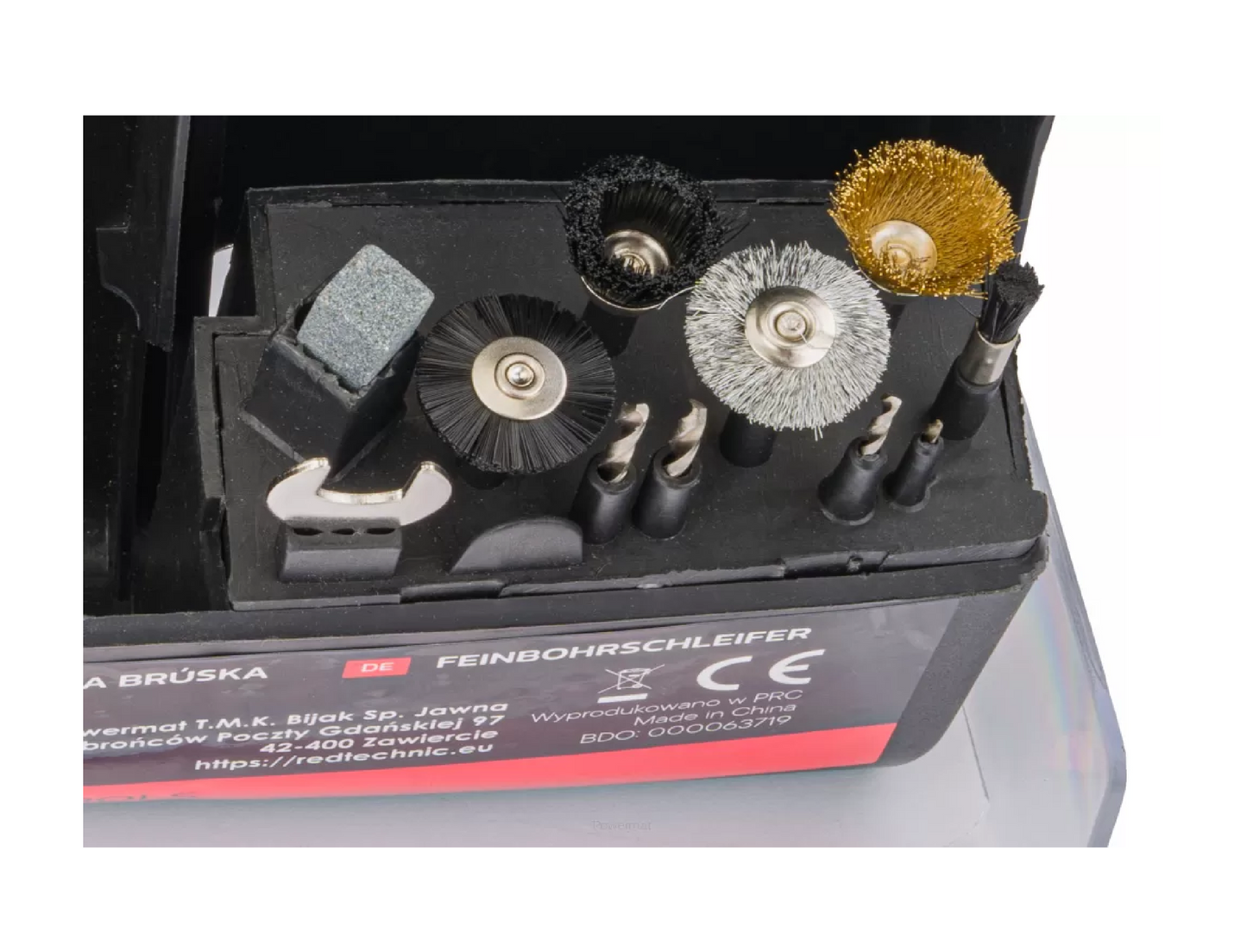 Mini polizor drept cu accesorii, 300 elemente, Red Technic RTSPT0047