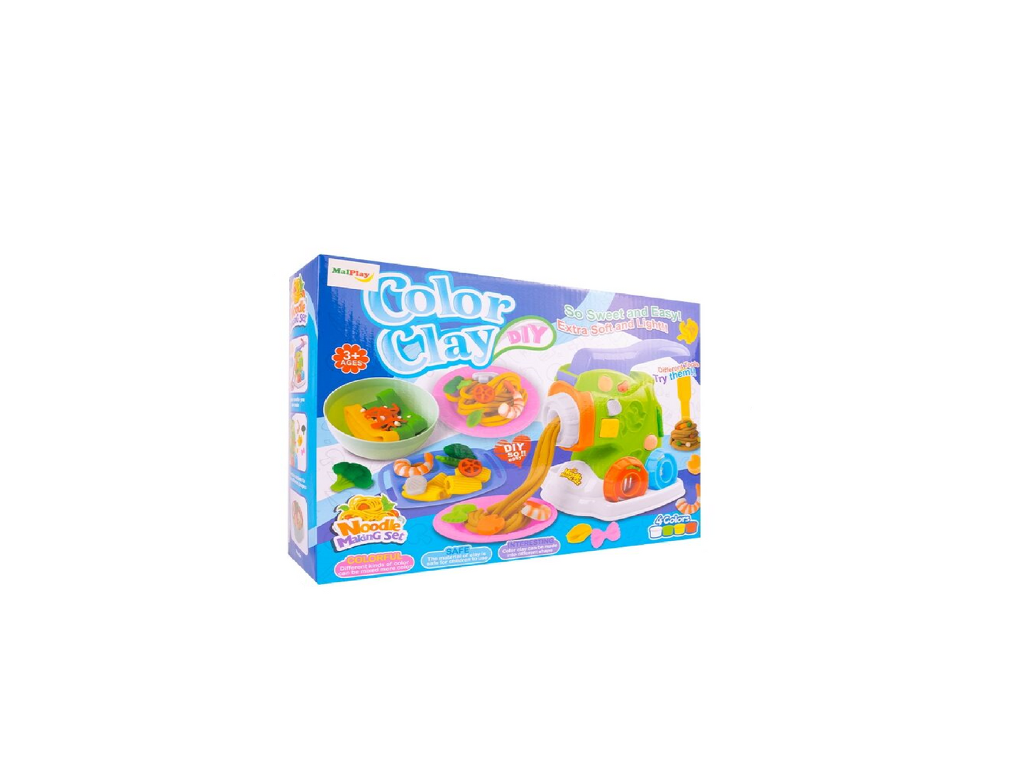 Jucarie pentru facut paste din plastilina cu accesorii, 19 elemente, 30 cm, MalPlay 110227