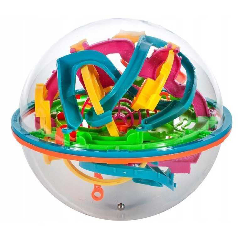 Jucarie de indemanare Sfera Inteligenta labirint cu minge metalica 3D, MalPlay 106311