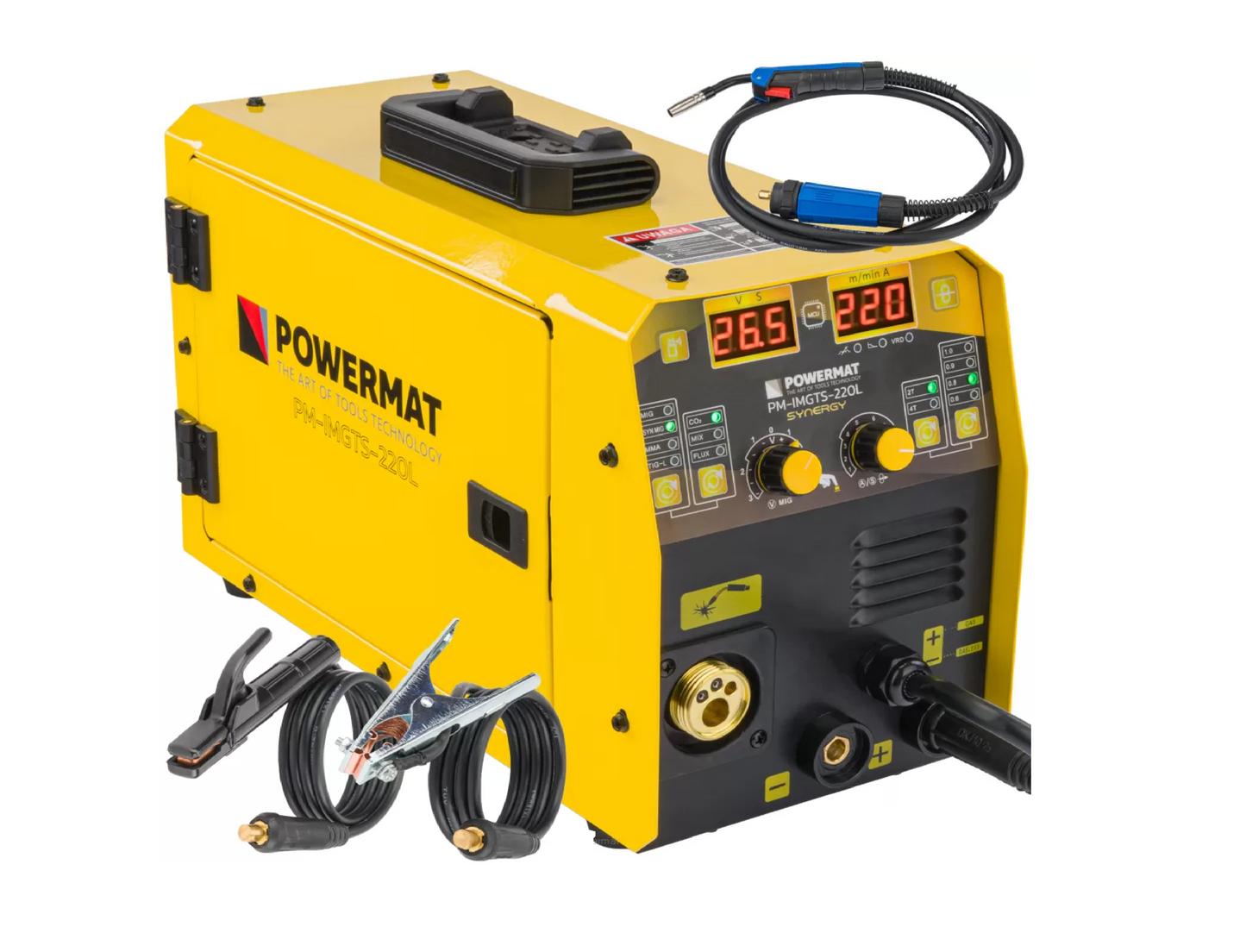 Aparat de sudura tip invertor Migomat MIG / MAG / MMA / TIG, 220 A PM-IMGTS-220L, Powermat PM1240