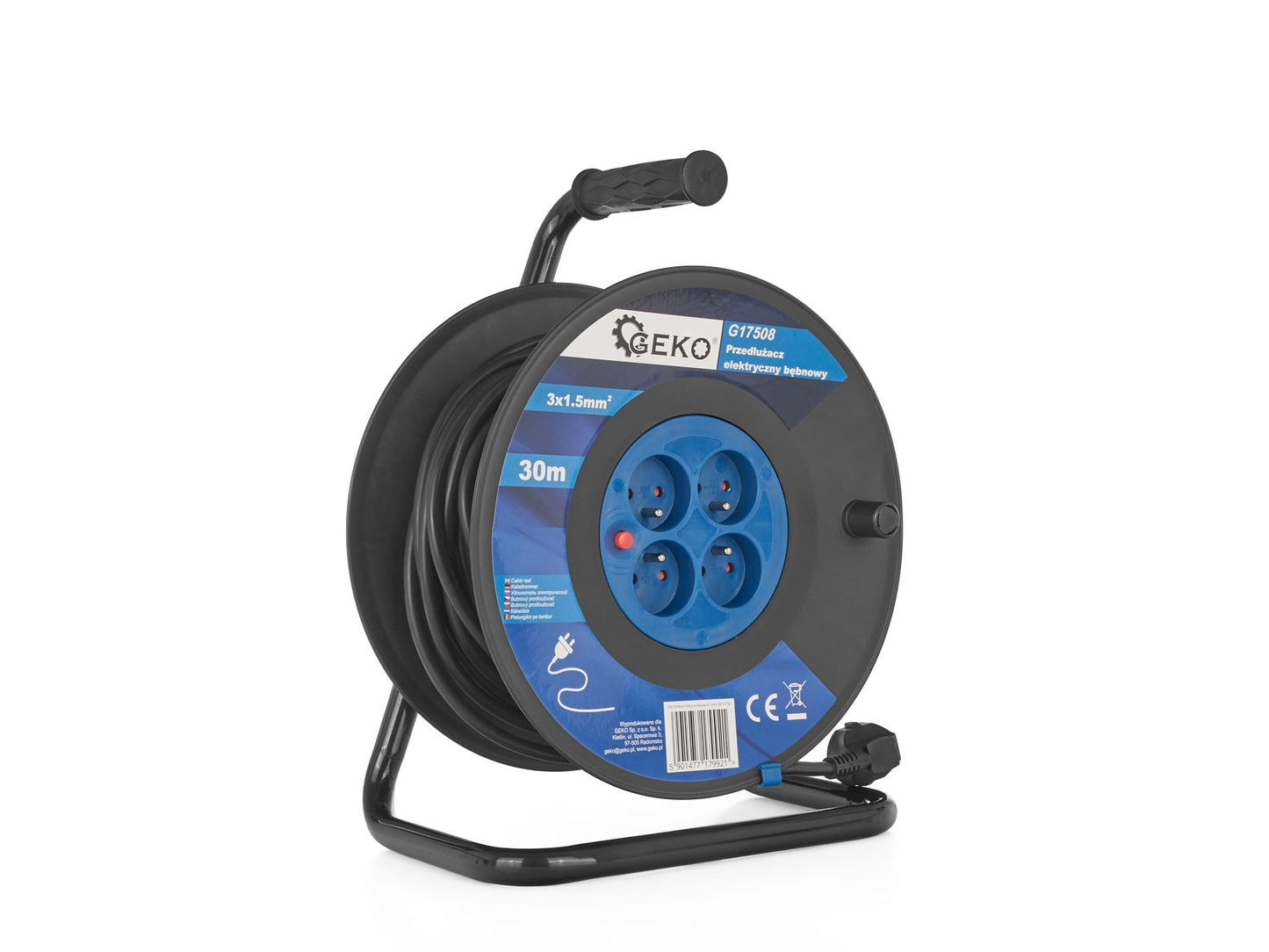 Prelungitor pe tambur, 3 x 15 mm2, 30 m, Geko G17508