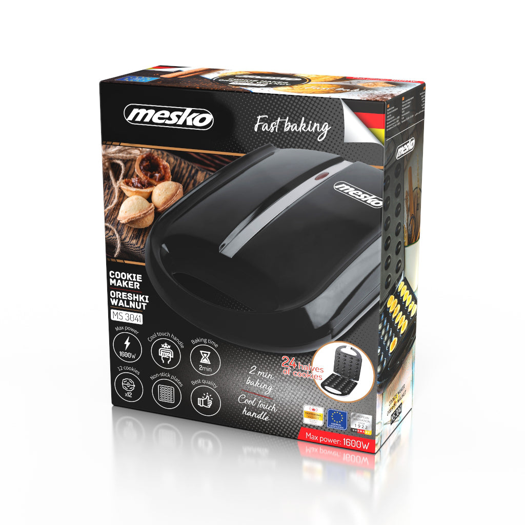 Aparat de gatit paine / prajituri, 24 forme, negru, Mesko MS3041