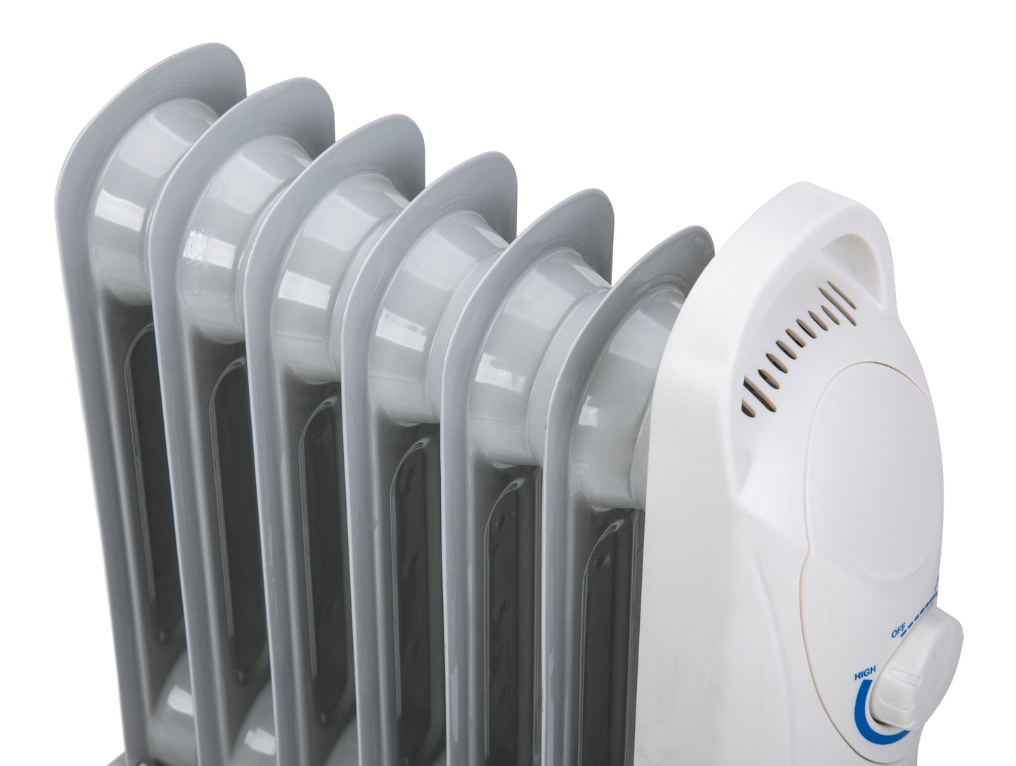 Calorifer electric cu ulei, 7 elementi, termostat reglabil si protectie la supraincalzire, 700 W, alb, Mesko MS7804