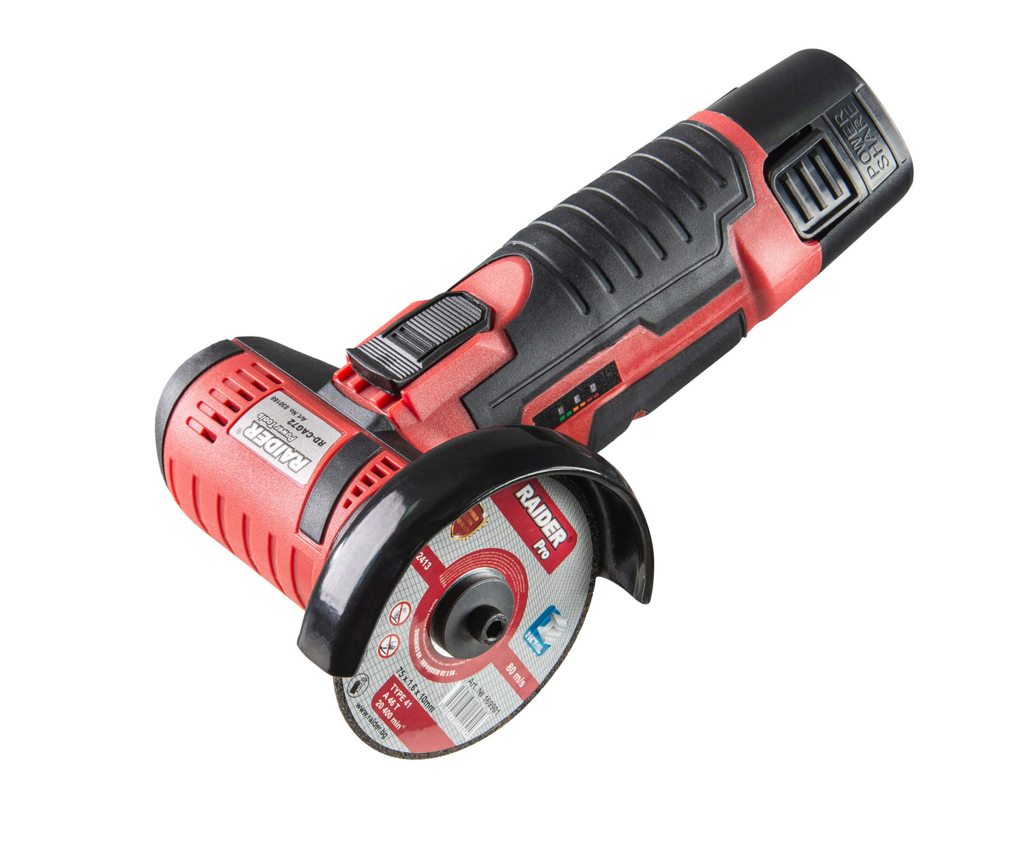 Polizor unghiular cu acumulator RD-CAG72, 2 Ah, 12 V, 75 X 10 mm, Raider 030166