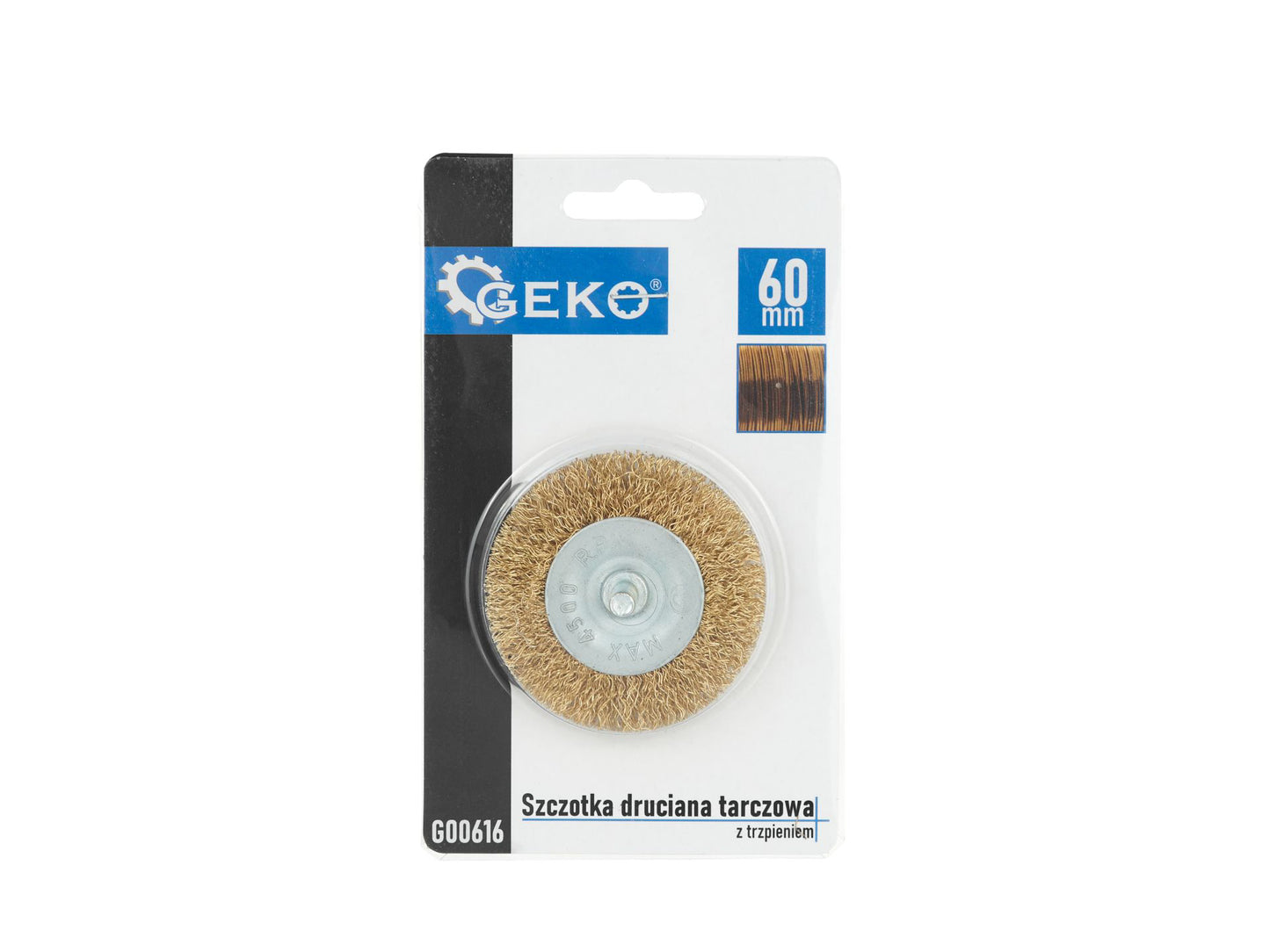 Perie circulara de sarma cu tija pentru slefuire, 60 mm, Geko G00616