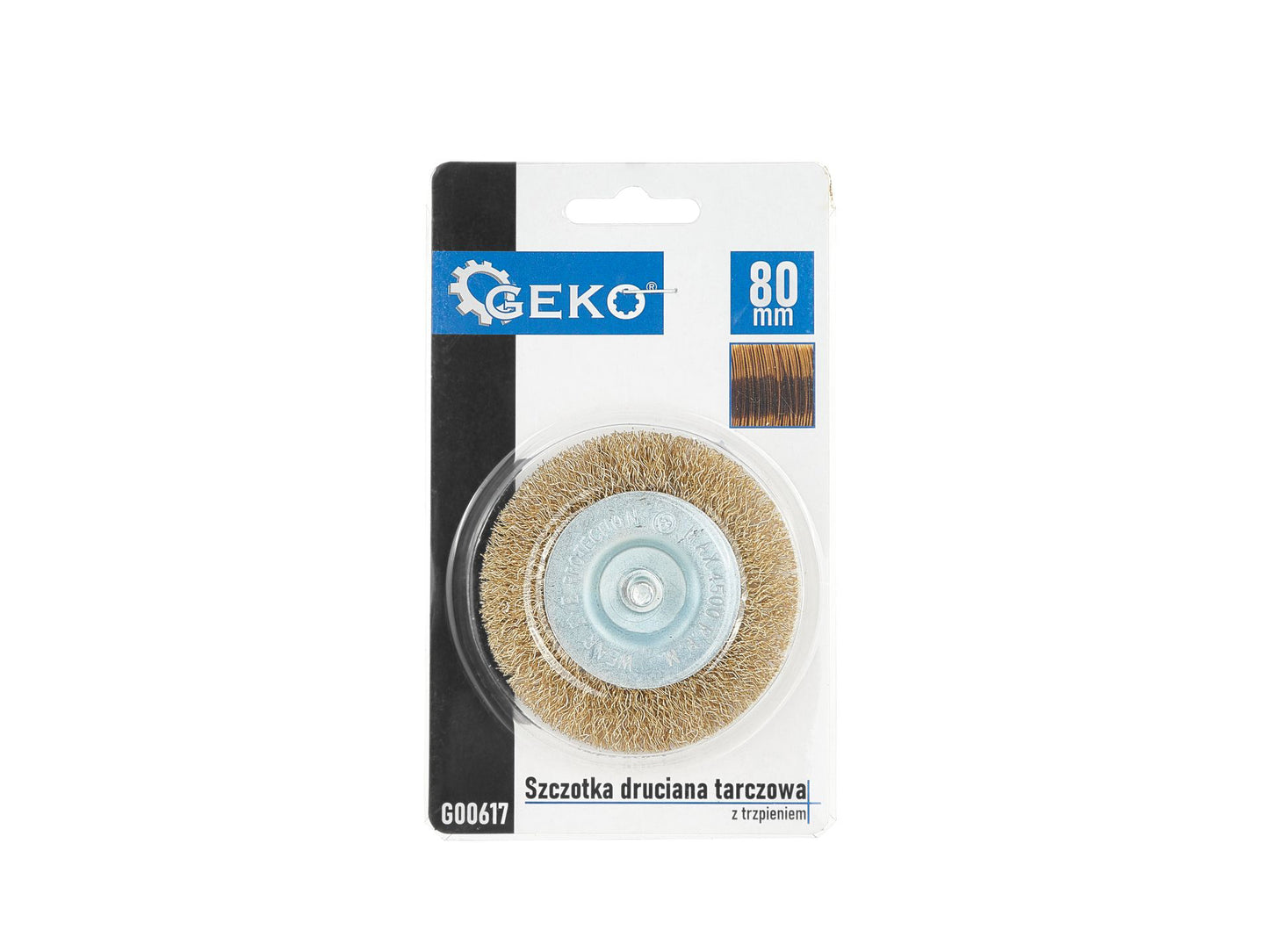 Perie circulara de sarma cu tija pentru slefuire, 80 mm, Geko G00617