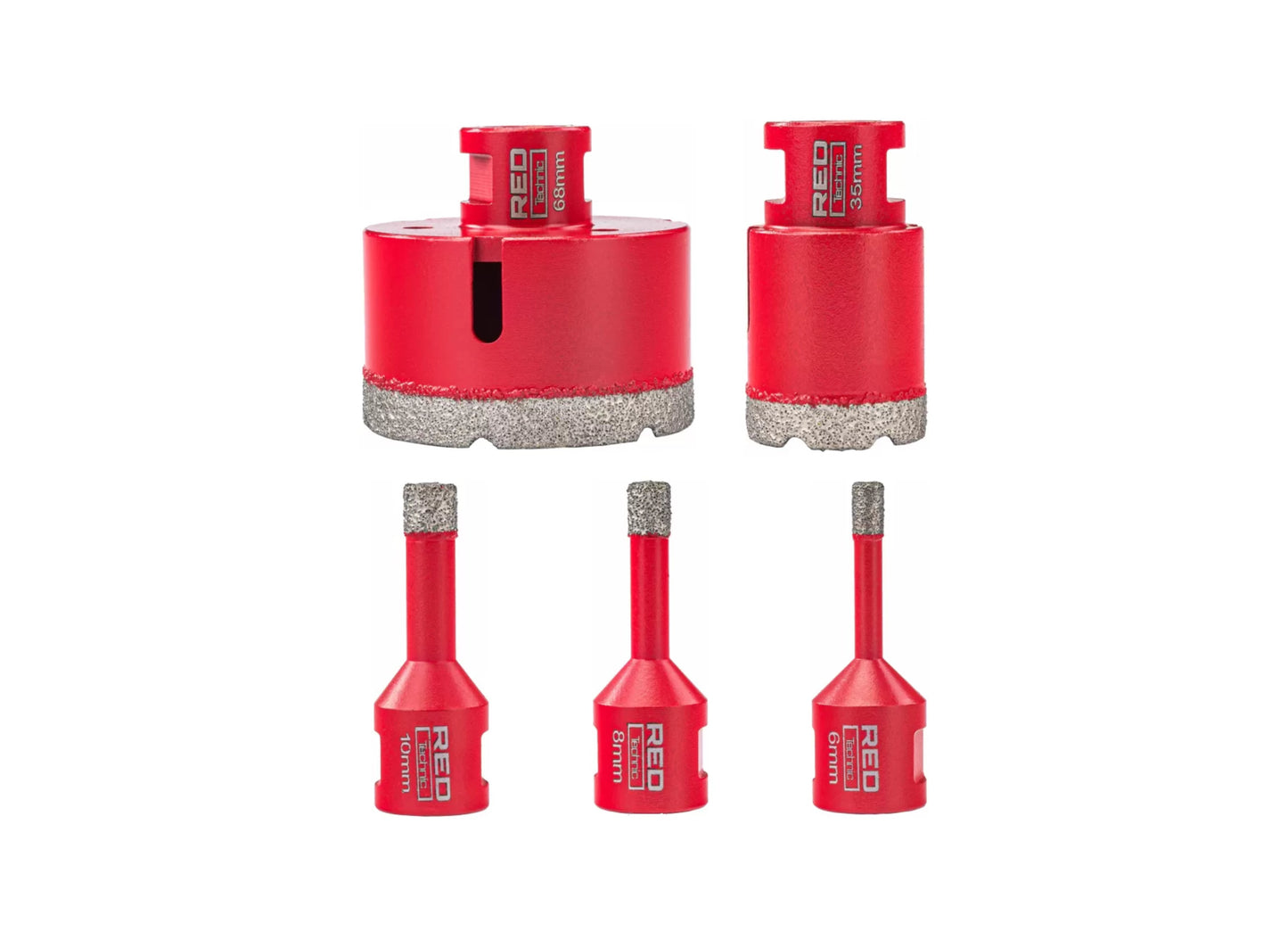 Set carote diamantate, 6-68 mm, prindere M14, HEX, 5 elemente, Red Technic RTZOD0045