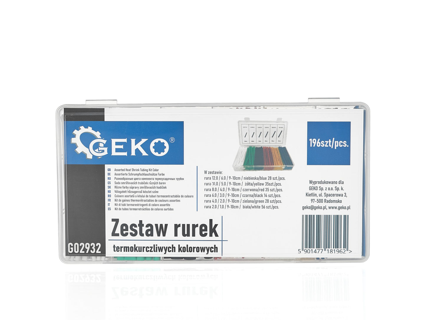 Set tuburi termocontractabile colorate, 196 elemente, Geko G02932