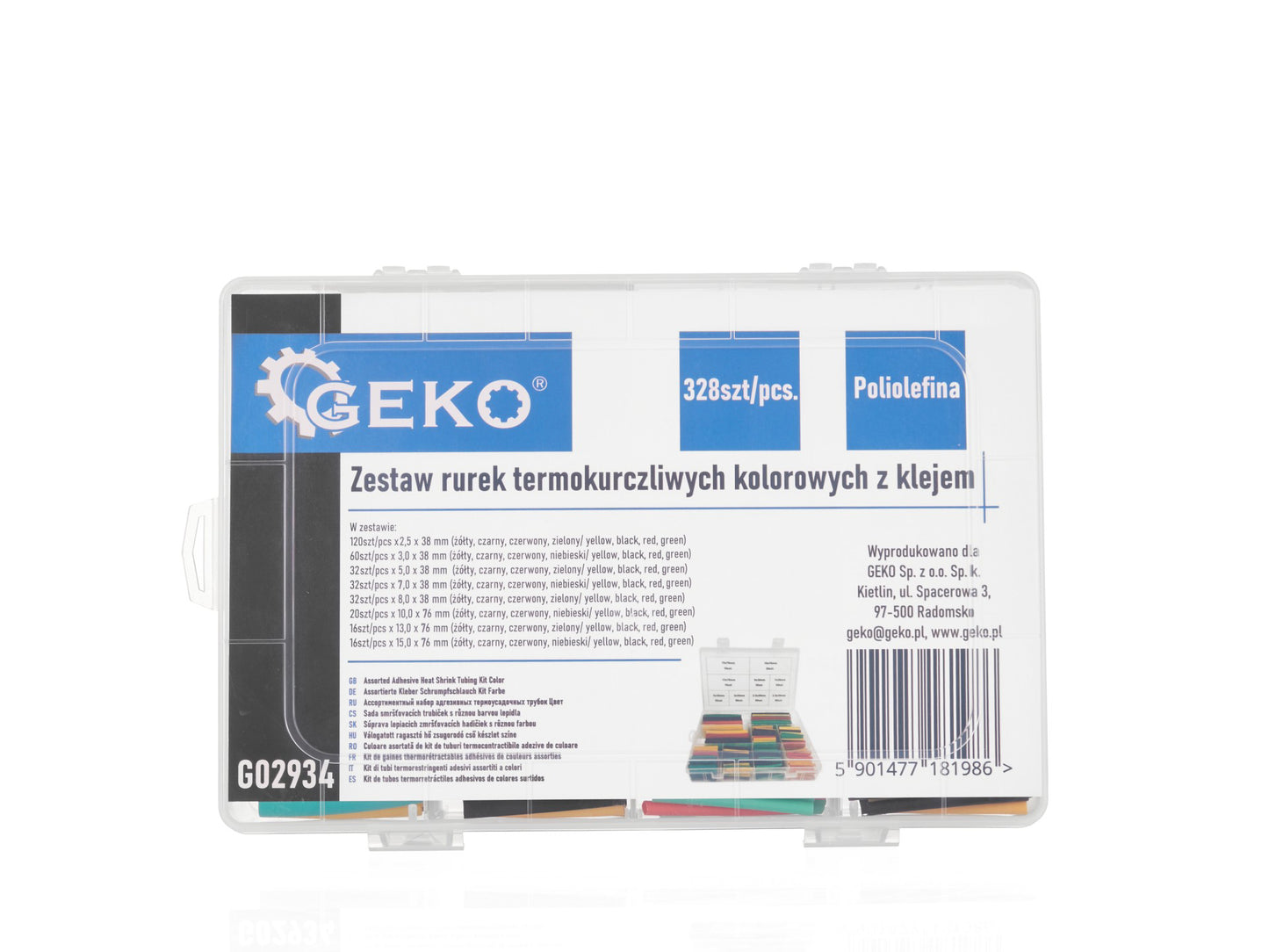 Set tuburi termocontractabile colorate, 328 elemente, Geko G02934