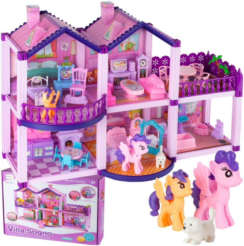 Casuta pentru papusi si ponei cu accesorii, MalPlay 108467