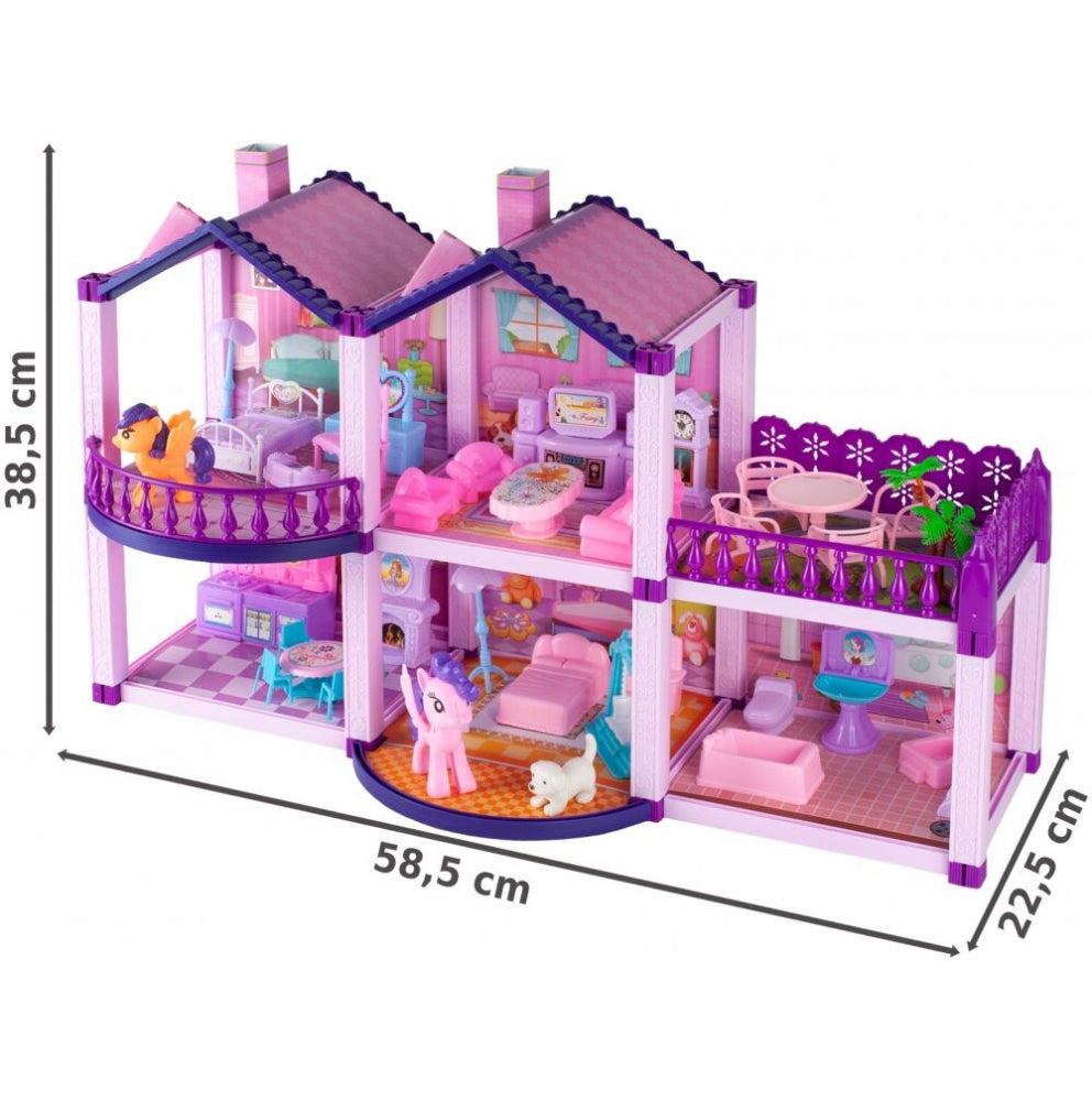 Casuta pentru papusi si ponei cu accesorii, MalPlay 108467