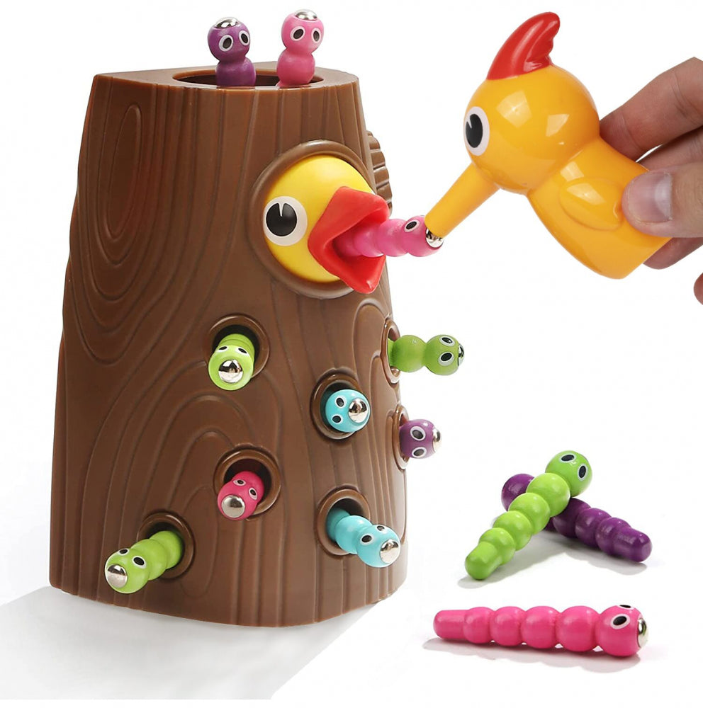 Joc de indemanare Ciocanitoare cu 8 viermisori, MalPlay 109418