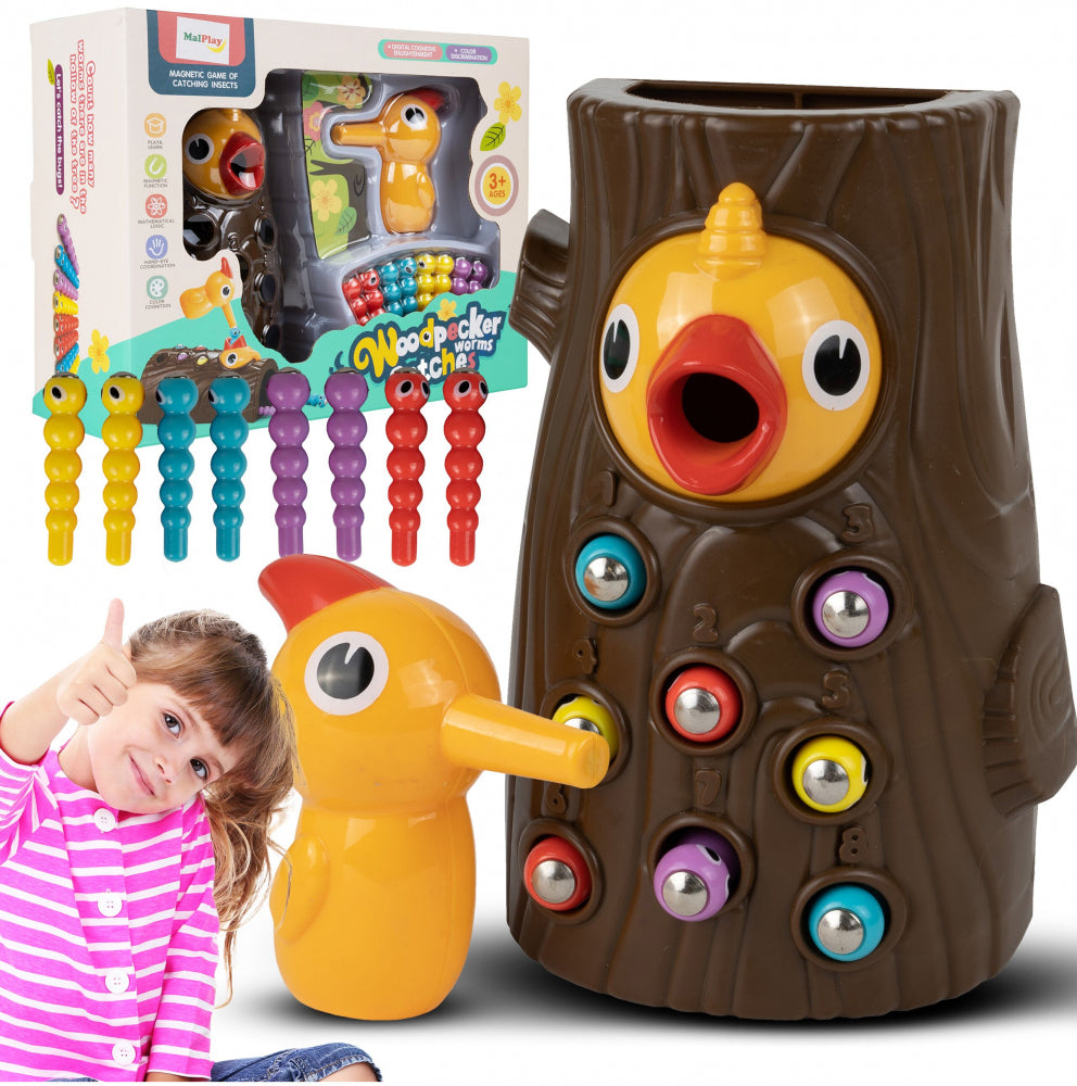 Joc de indemanare Ciocanitoare cu 8 viermisori, MalPlay 109418