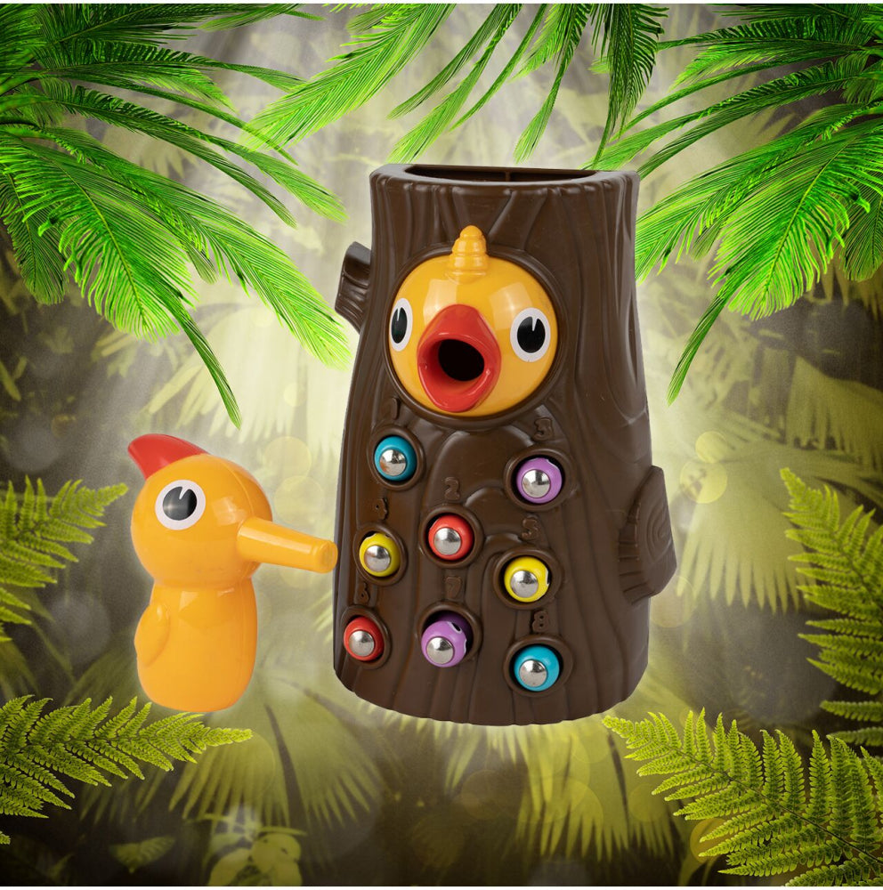 Joc de indemanare Ciocanitoare cu 8 viermisori, MalPlay 109418