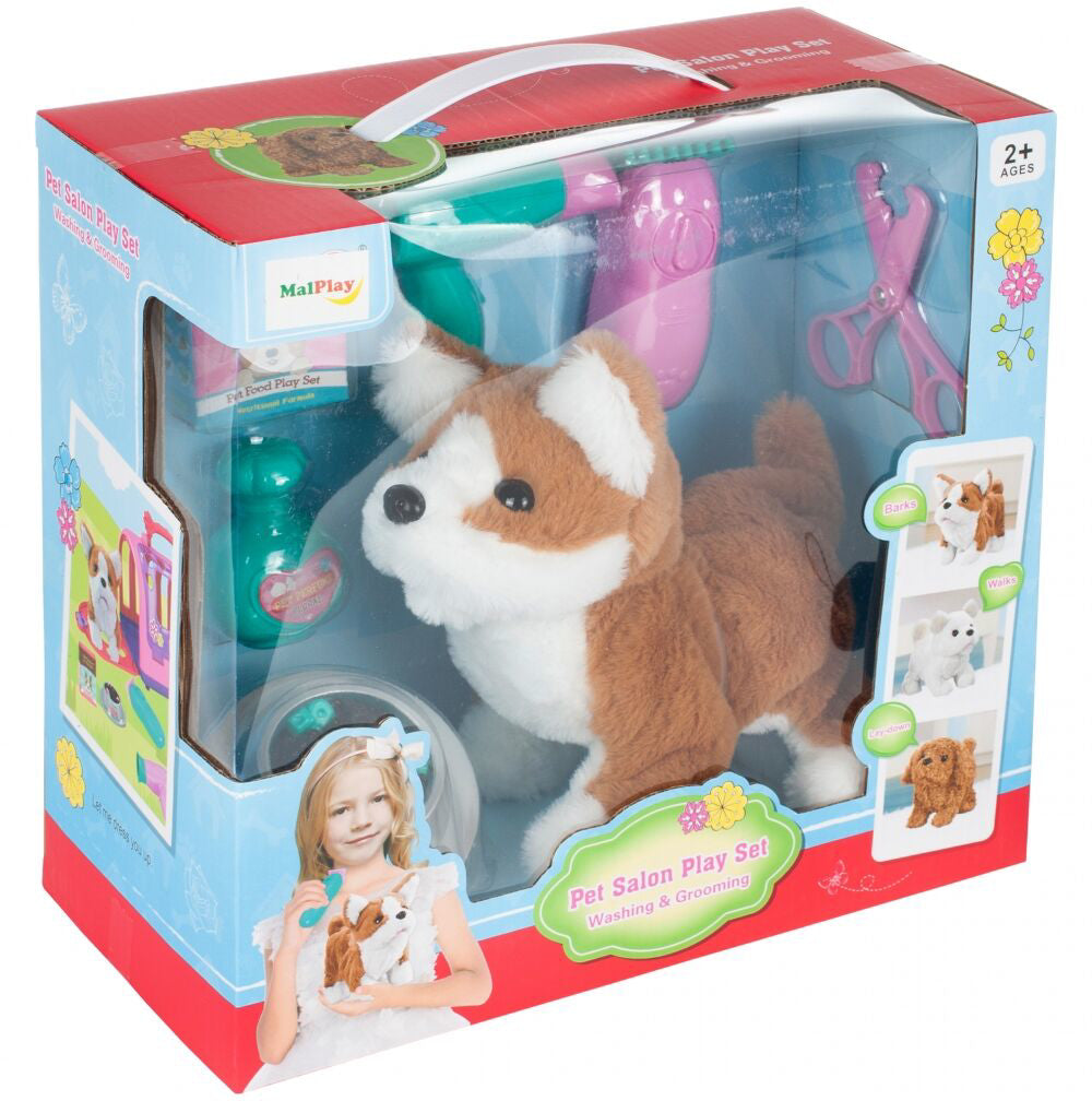 Catel interactiv cu accesorii pentru coafor, MalPlay 108612