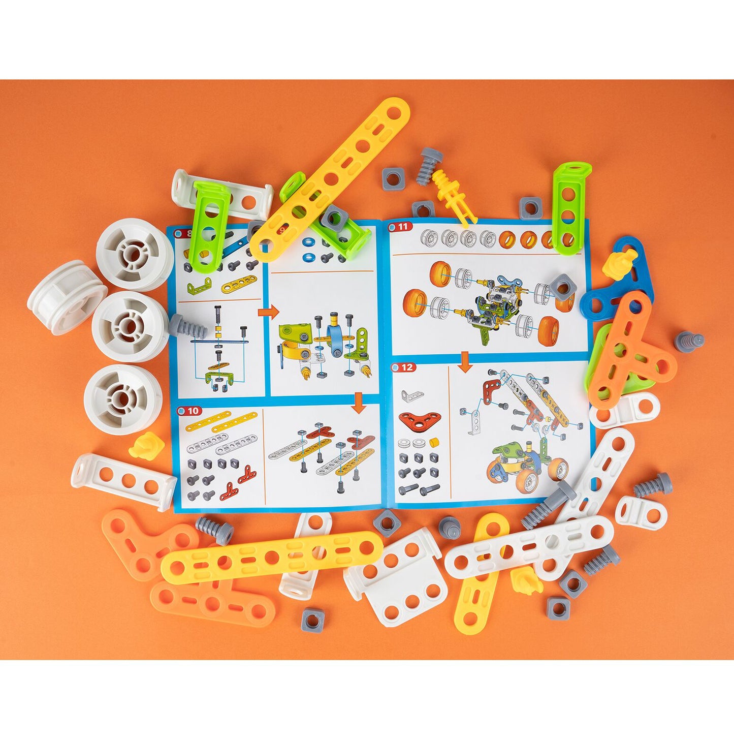 Joc de construit, 98 piese, 22.5 x 14 x 25.5 cm, multicolor, MalPlay 109826