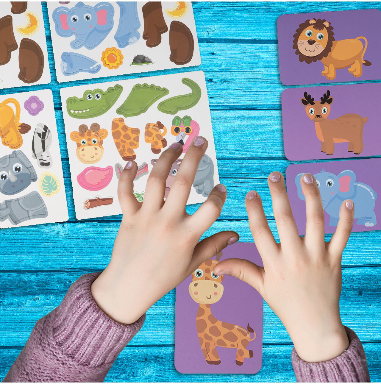 Puzzle magnetic cu animale, 26.5 x 19 x 4 cm, Multicolor, MalPlay 109827