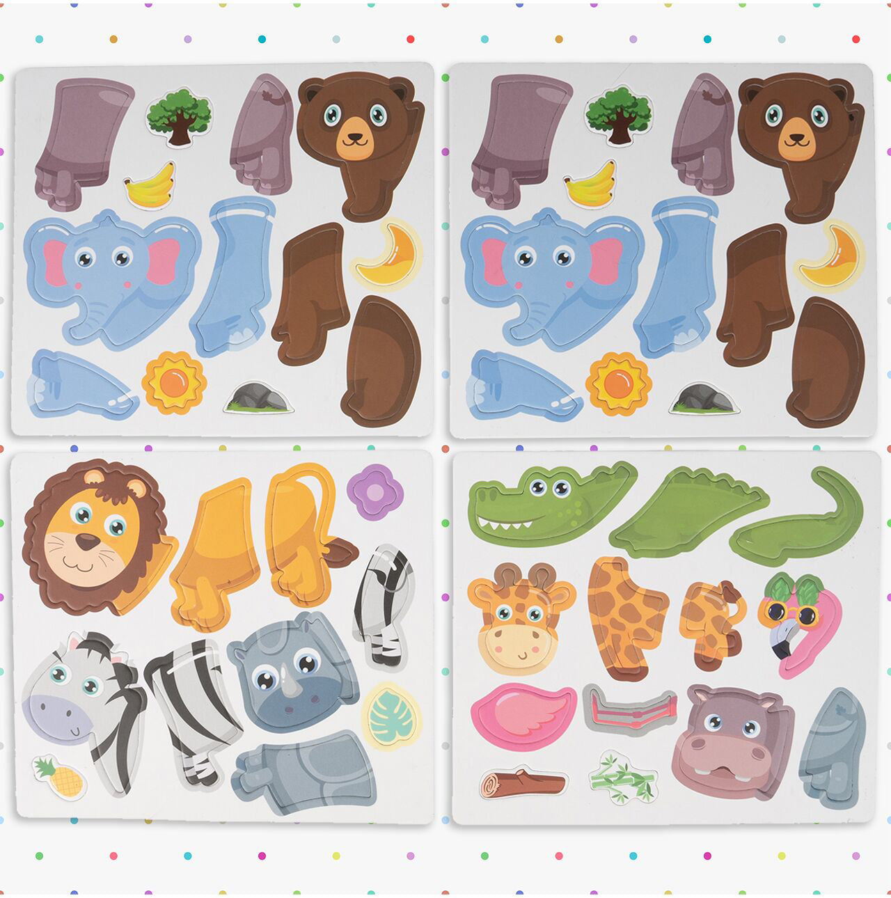 Puzzle magnetic cu animale, 26.5 x 19 x 4 cm, Multicolor, MalPlay 109827