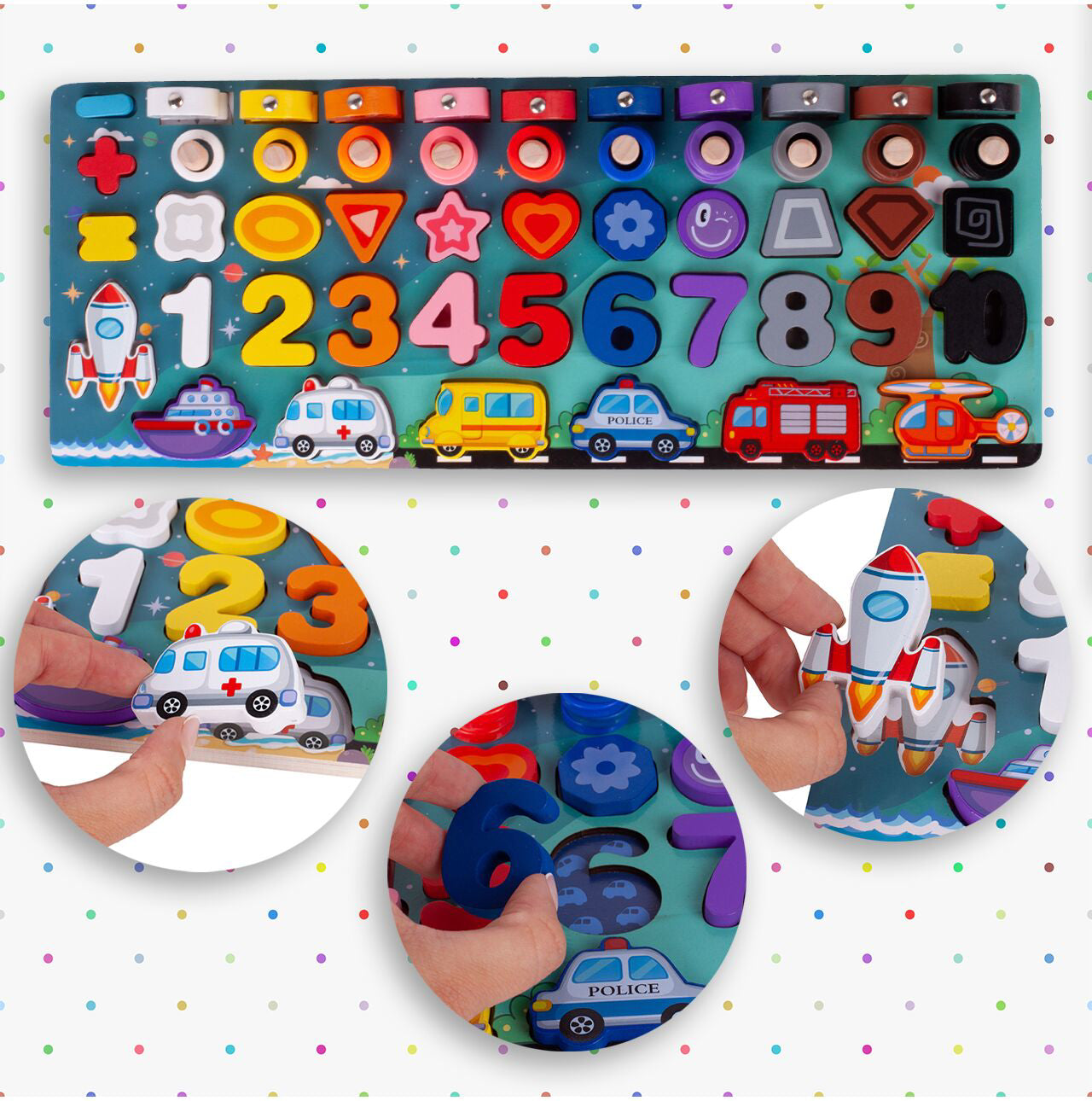 Placa cu activitati educationale Montessori, MalPlay 109657