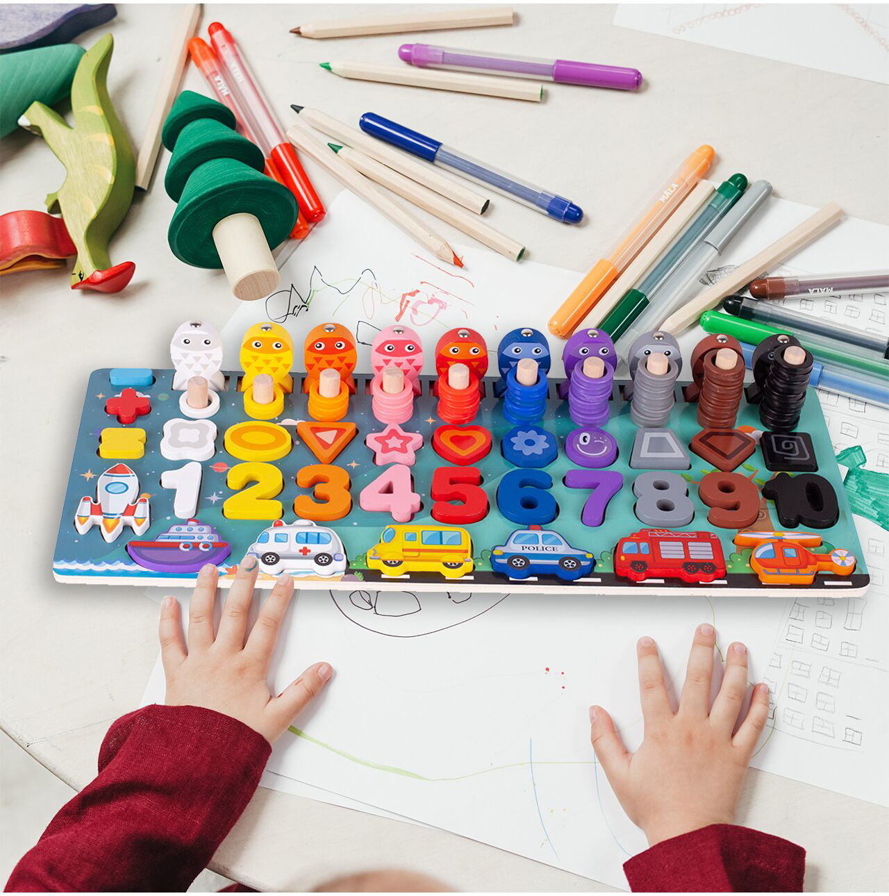 Placa cu activitati educationale Montessori, MalPlay 109657