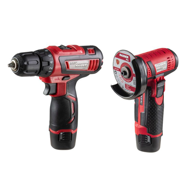 Set bormasina si polizor unghiular pe acumulator RDP-CDLAG03, 12 V, Raider 030168