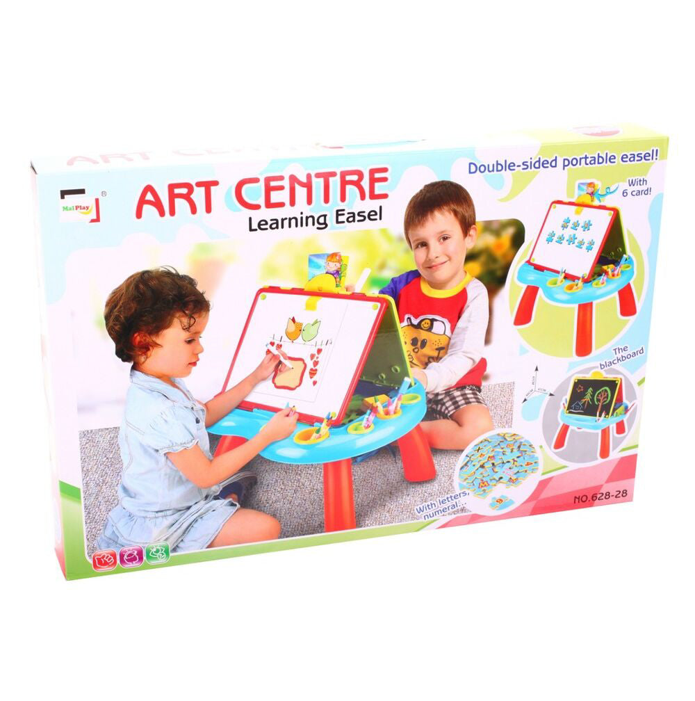 Centru de activitati pentru copii, masa si tabla de scris dubla, 47 cm, MalPlay 100155