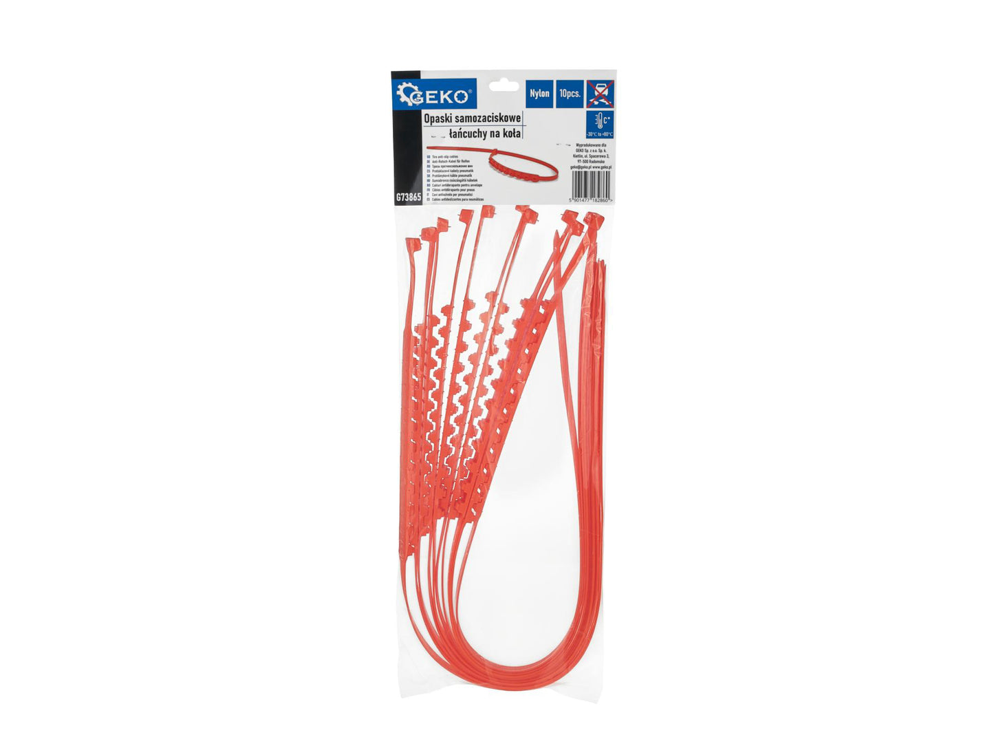 Set legaturi nylon cu autoblocare, 10 elemente, Geko G73865