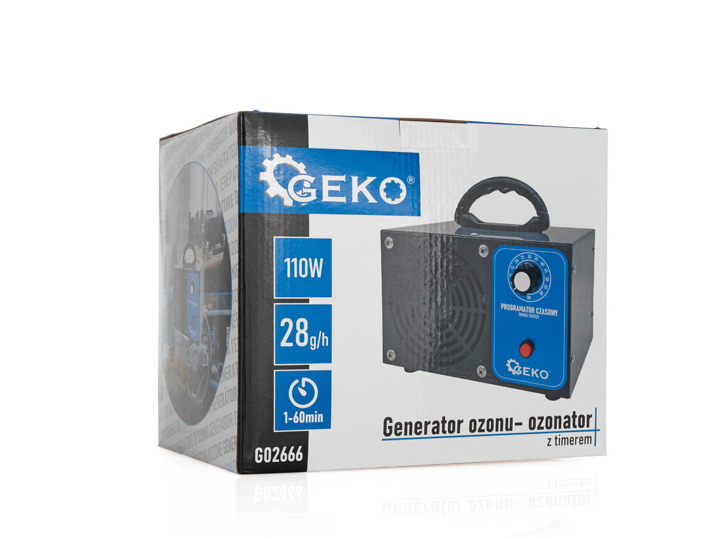 Generator de ozon cu temporizator, 28000mg/h, 1-60min, Geko G02666