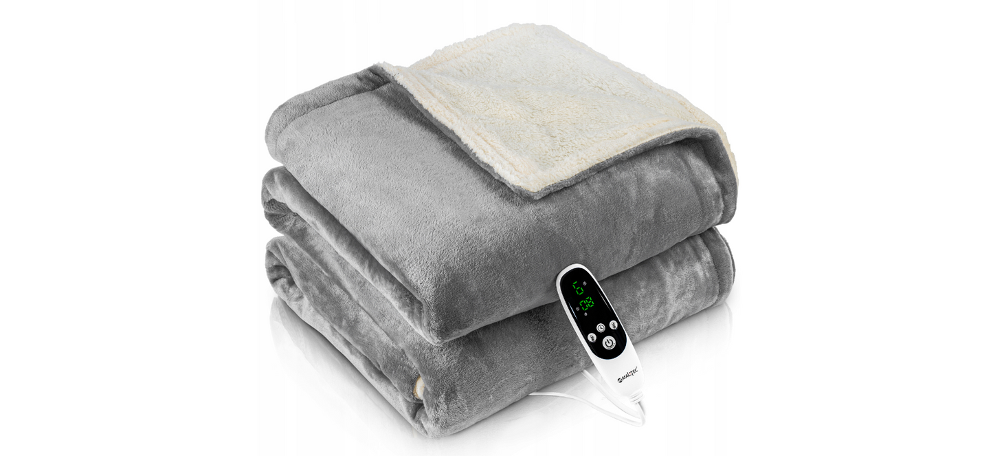 Patura electrica cu incalzire, telecomanda, temporizator, 180 x 160 cm, MalTec 110633