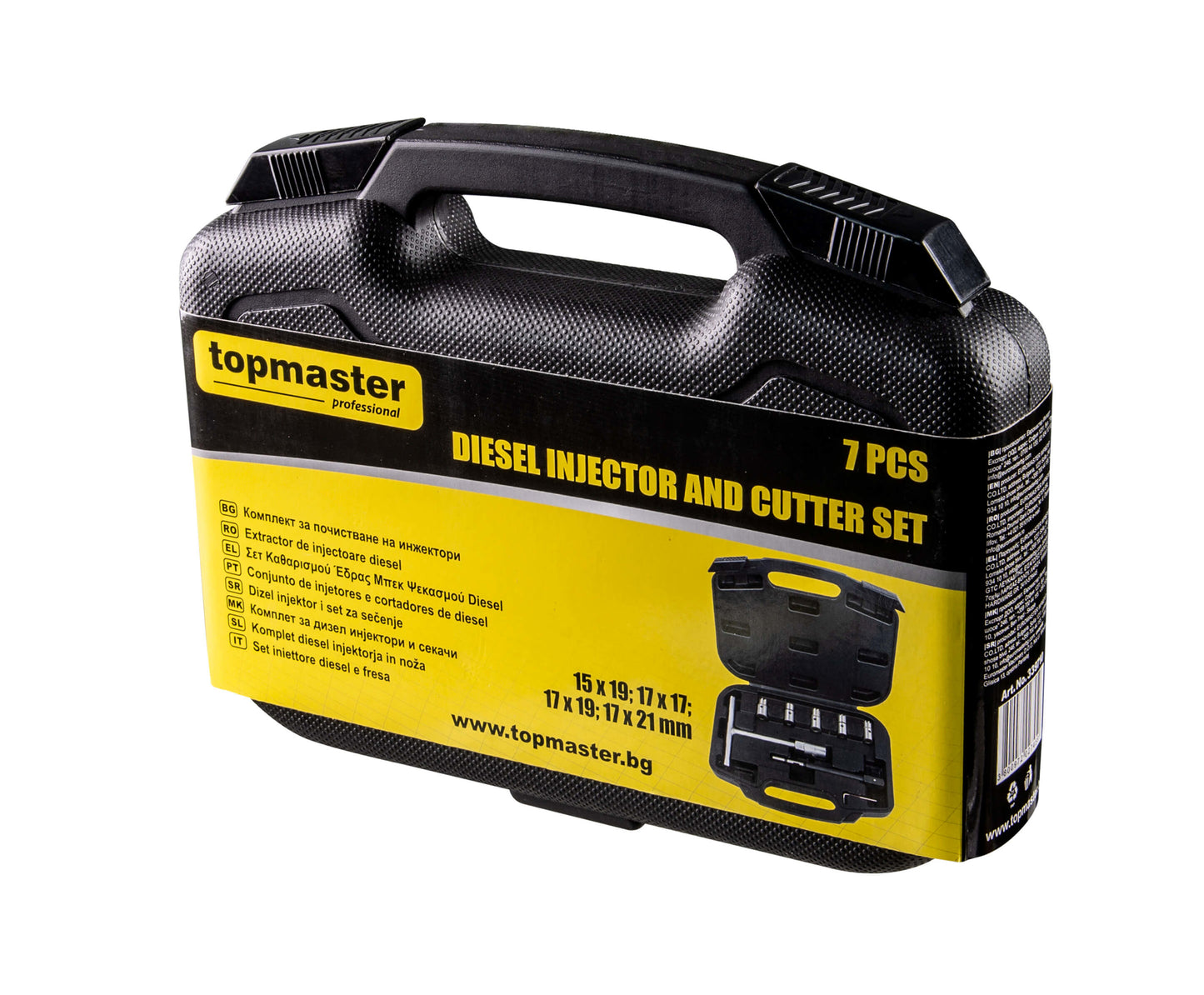 Set curatare scaune injectoare diesel, 5 elemente, 15 X 19, 17 X 17, 17 X 19, 17 X 21 Topmaster 339710