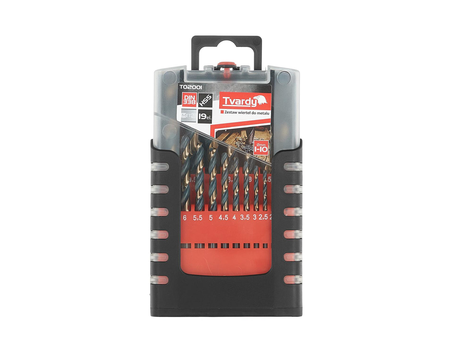 Set burghie pentru metal HSS, 1 - 10 mm, 19 elemente, Tvardy T02001