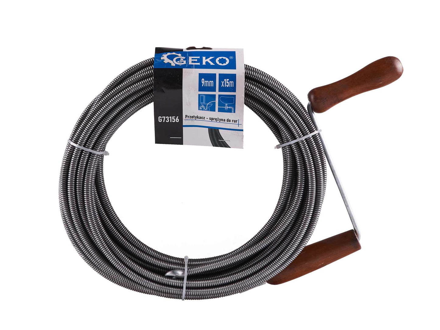 Sarpe desfundare tevi, 9 mm x 15 m, Geko G73156