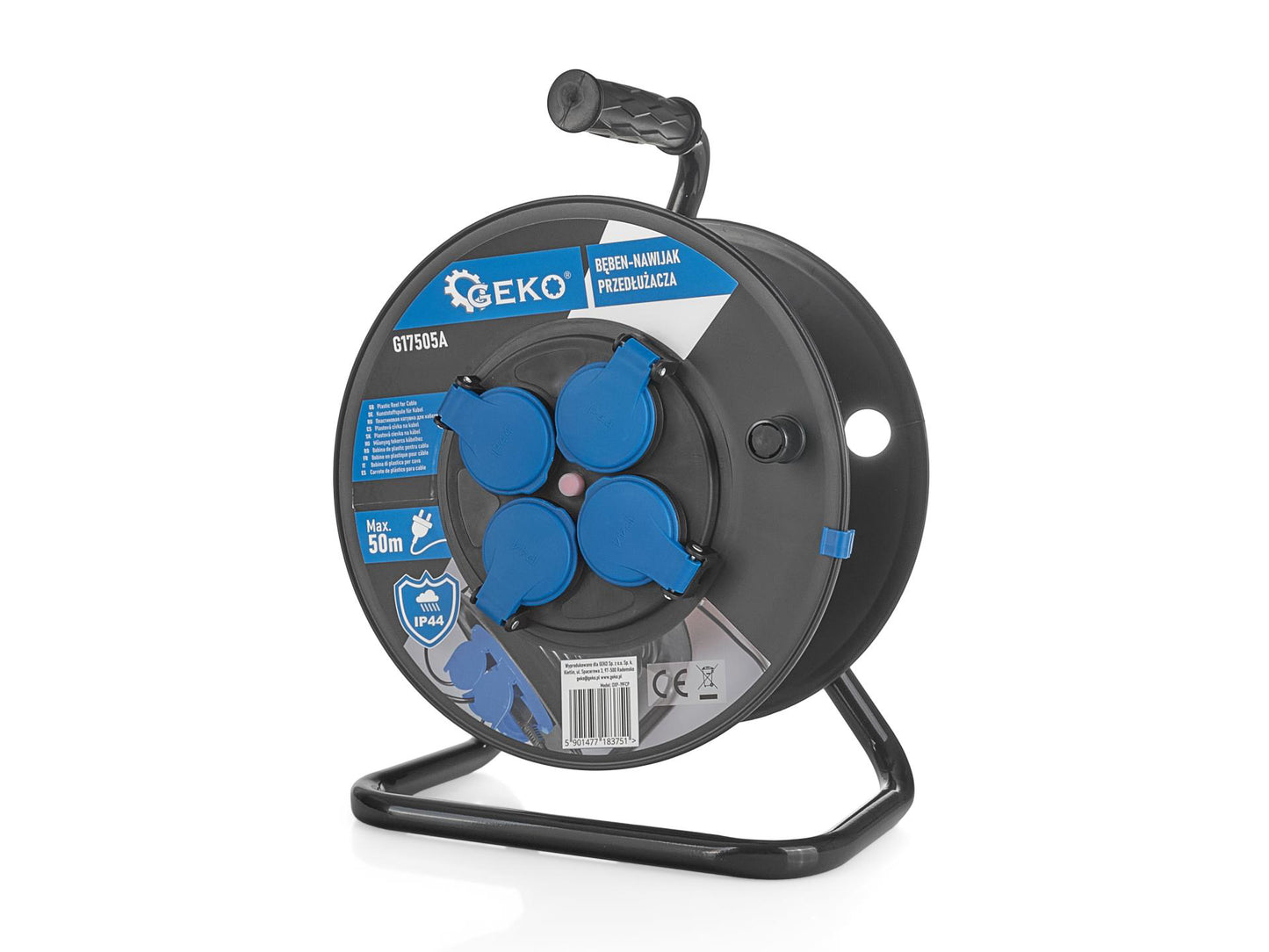 Rola tambur fara cablu, capacitate de 50 m, Geko G17505A