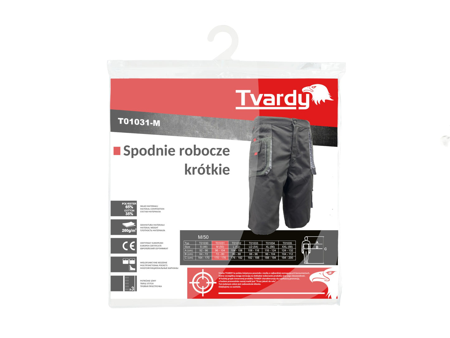 Pantaloni scurti de lucru, marimea S, Tvardy T01030-S