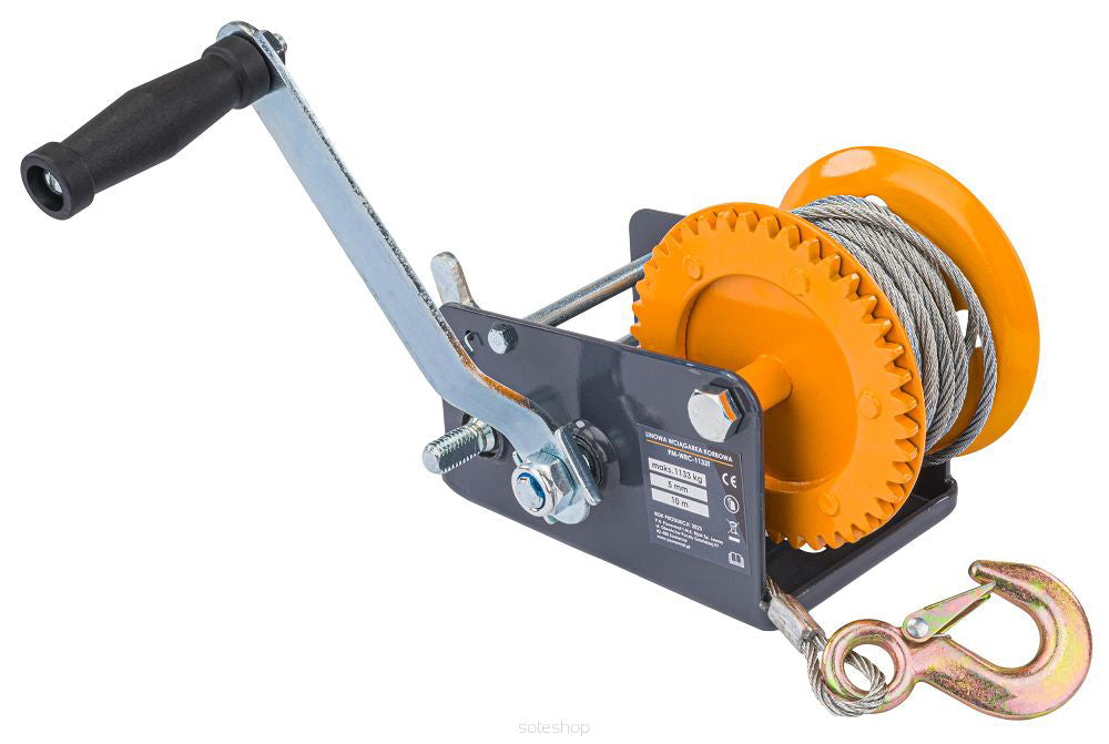 Troliu manual PM-WRC-1133T, cablu 10 m, greutate maxima suportata 1133 kg, Powermat PM1268