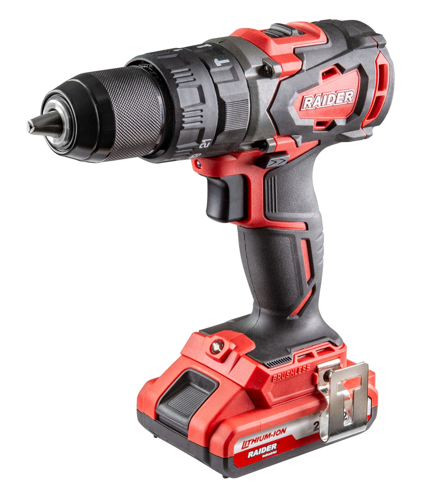 Bormasina cu percutie fara perii RDI-CDB02, acumulator 2 x 2 Ah, 20 V, 62 Nm, Raider 011502