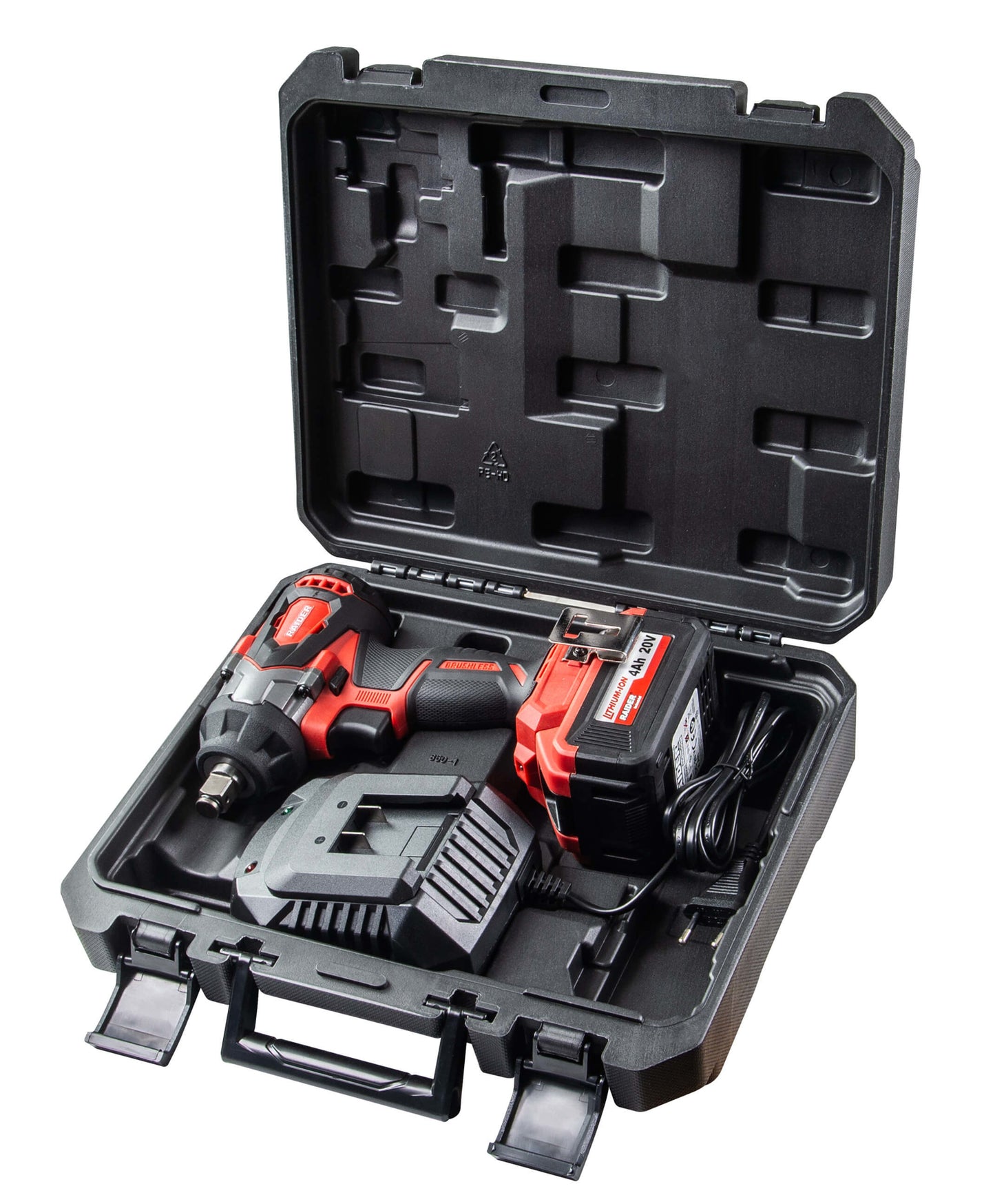 Cheie de impact cu acumulator RDI-IBW04, 20 V, 4 Ah, 480 Nm, 1 / 2", Raider 031304